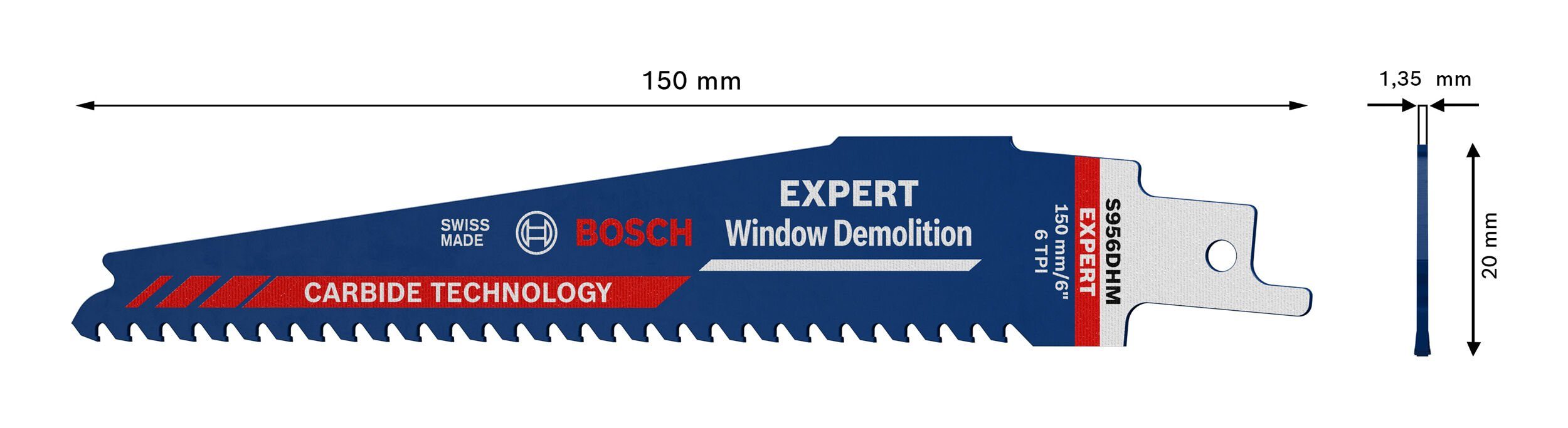 Demolition, Endurance S Window Expert Demolition Carbide Säbelsägeblatt BOSCH DHM for Window 956 Expert