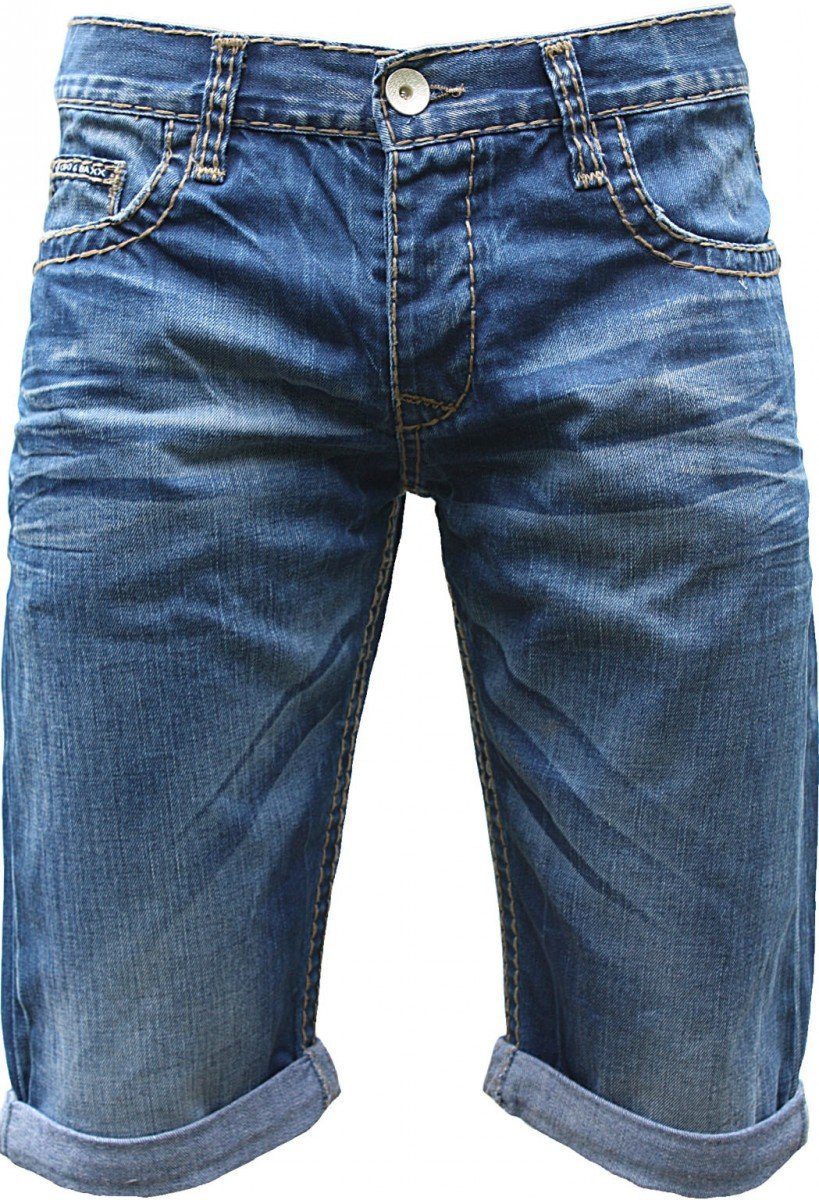 Cipo & Baxx Jeansshorts C-0088 Capri mit dicken Kontrastnähten