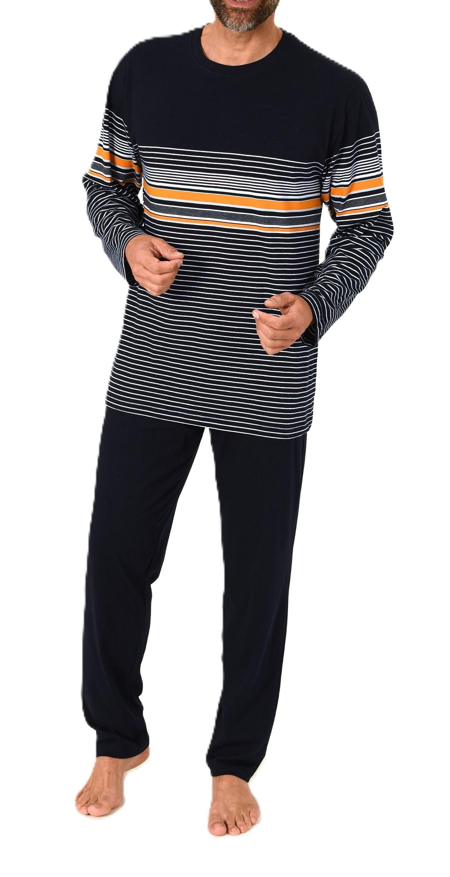 Normann Pyjama Normann Herren Schlafanzug Pyjama lang in eleganter Streifen günstig online kaufen