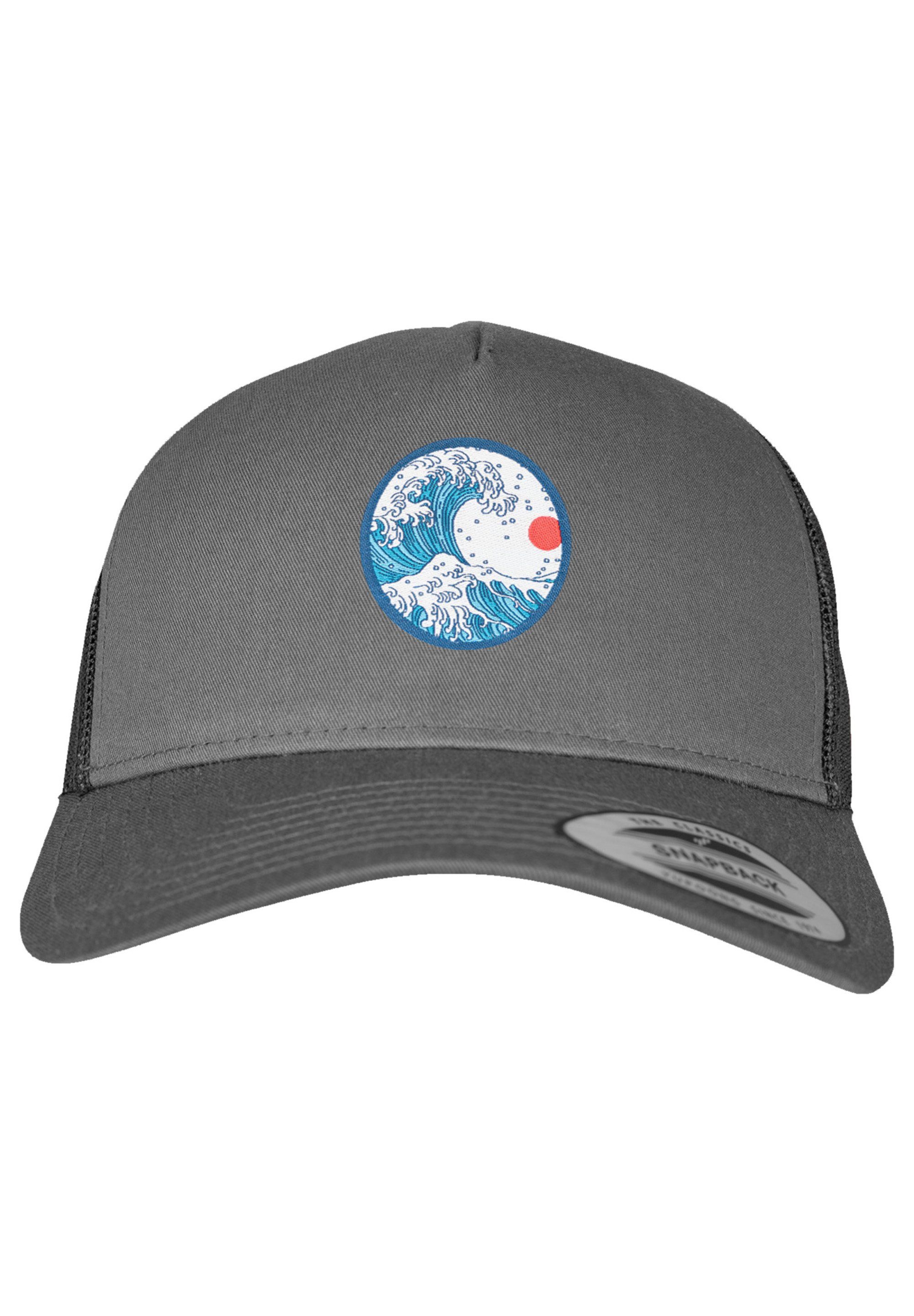 F4NT4STIC Schirmmütze Retro Trucker Cap Kanagawa charcoal Print