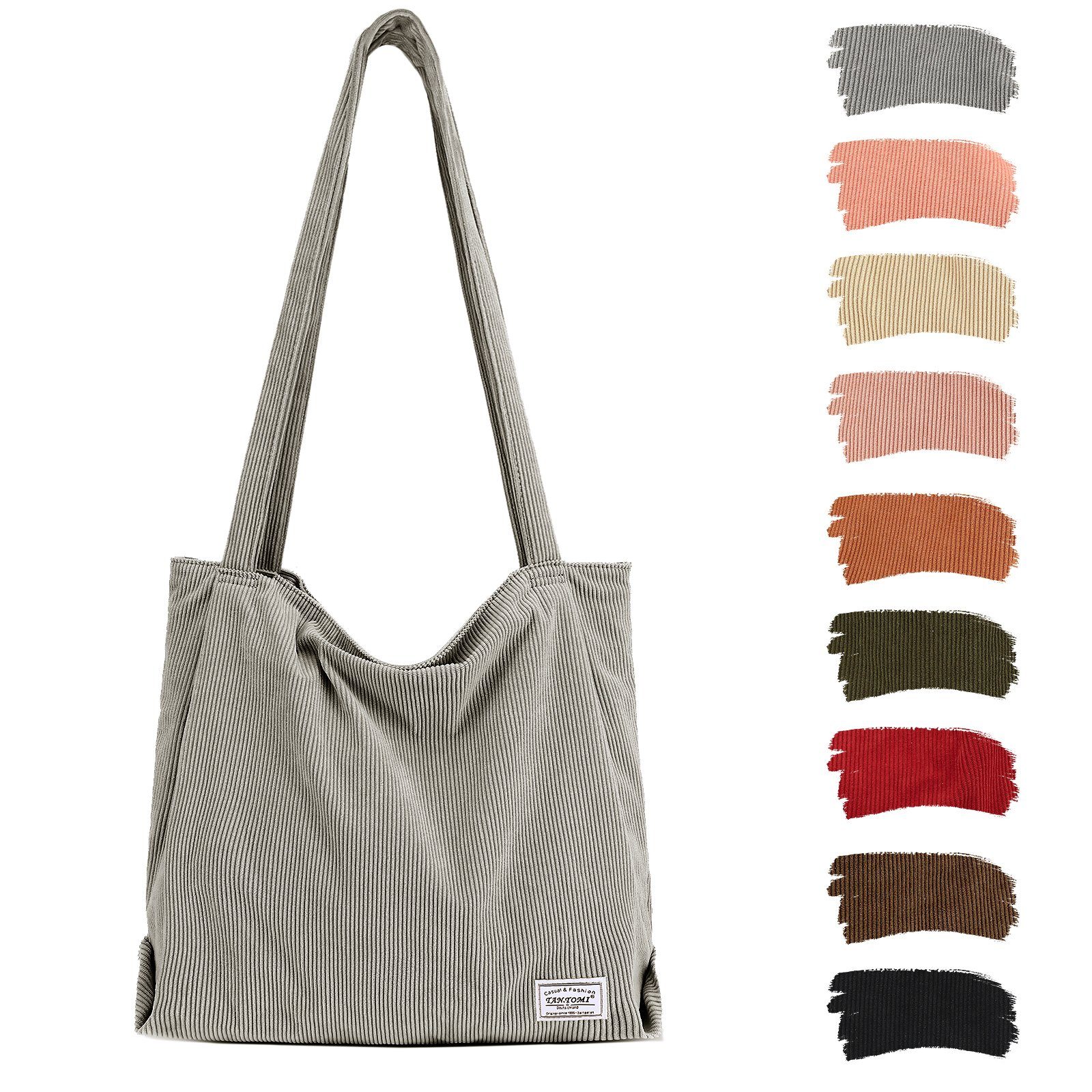 TAN.TOMI Einkaufsbeutel Tasche Damen Umhängetasche mit Reißverschluss, Groß Shopper Tasche Tote Bag Handtasche Schultertaschen