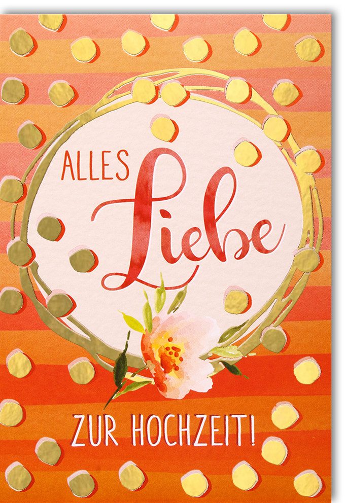 Verlag Dominique Grußkarten Hochzeit - Hochzeitskarte - Alles Liebe zur Hochzeit