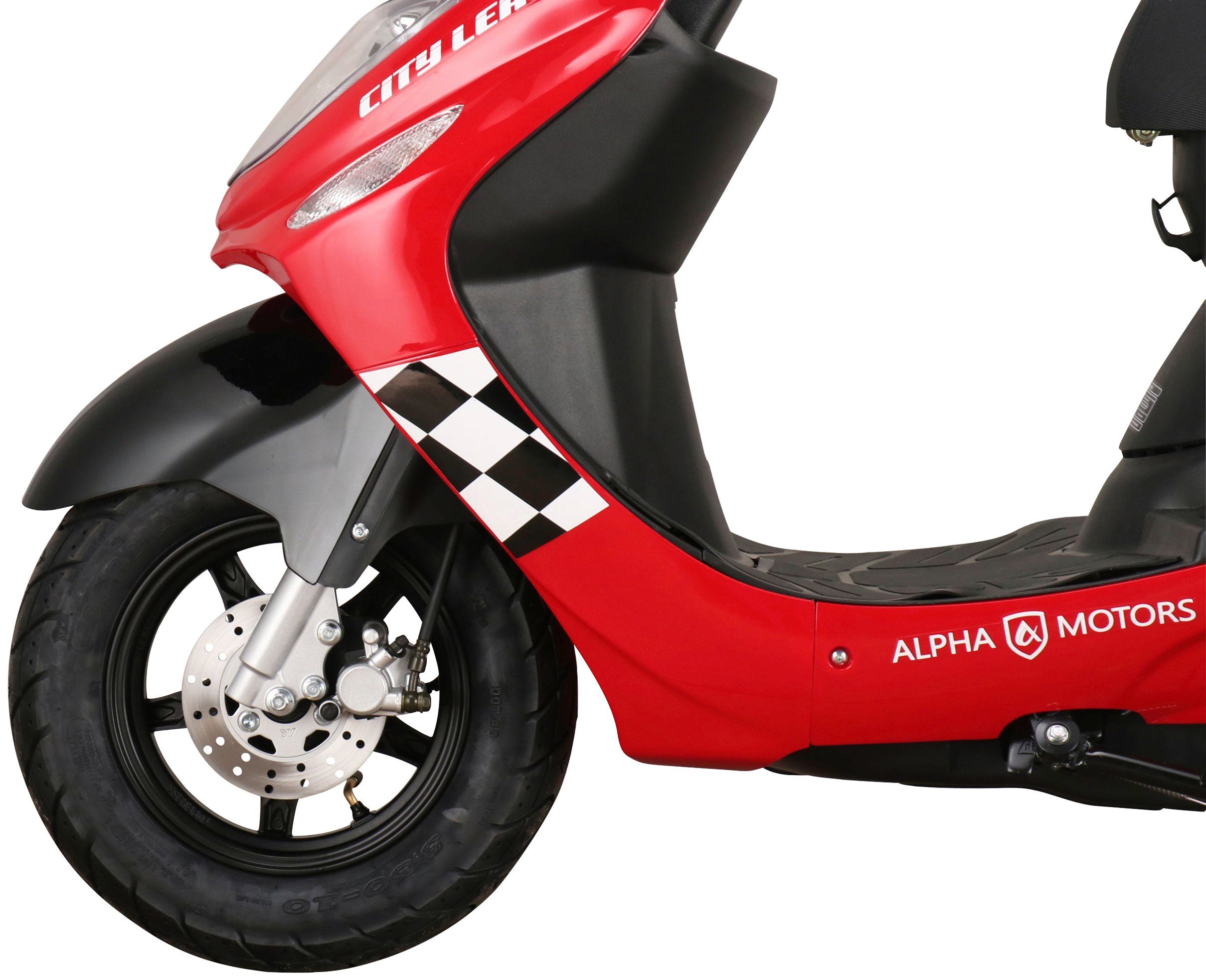Alpha Motors Mofaroller 5 km/h, 50 25 Euro CityLeader, rot ccm