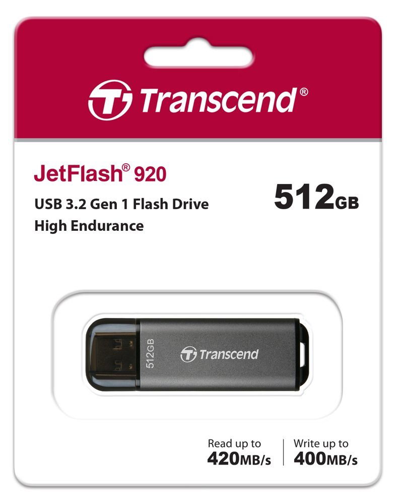 Transcend USB Stick 512GB JetFlash 920 spacegrau USB 3.2 Gen. 1 USB-A USB-Stick