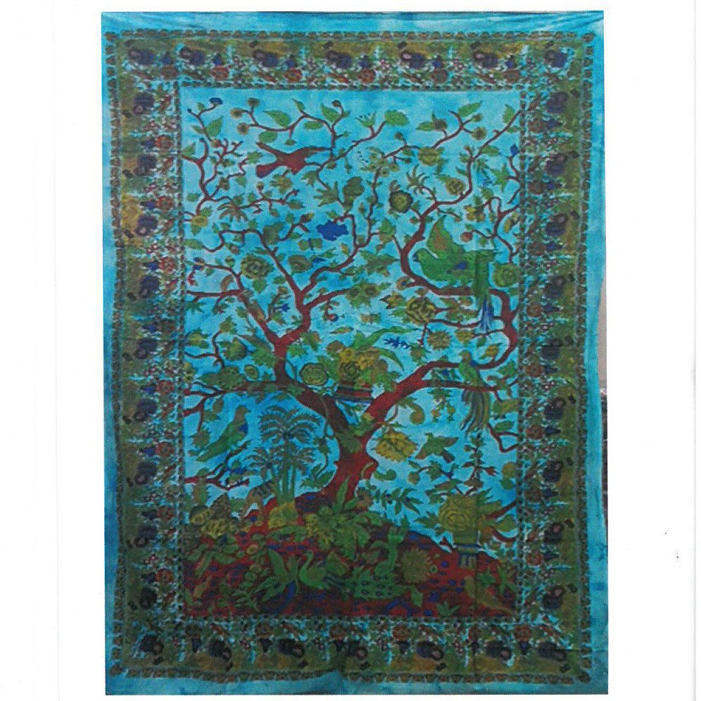 Wanddekoobjekt Baumwoll-Wandtücher - Baum des Lebens - versch. Farben