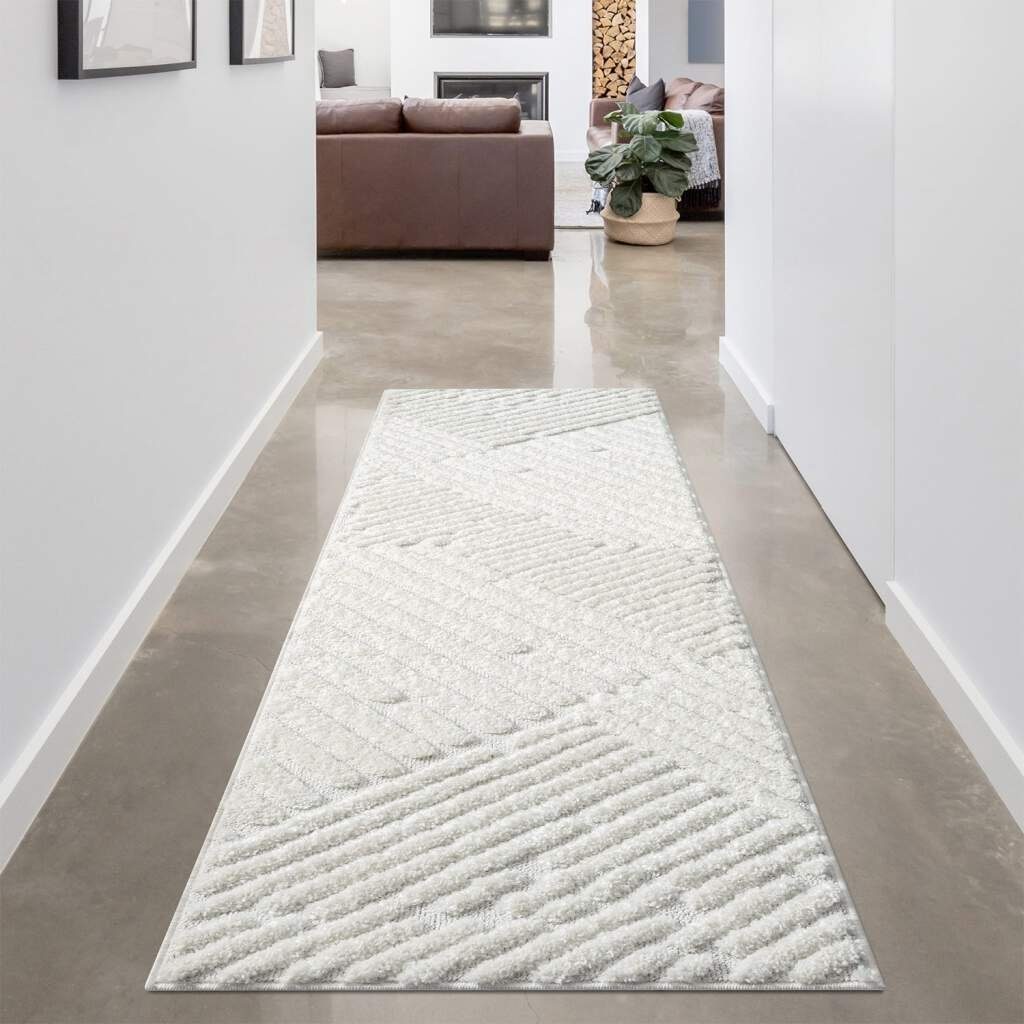 Hochflor-Teppich FOCUS749, Carpet City, rechteckig, Höhe: 20 mm, Boho-Teppich, Hochtief-Muster/ 3D-Effekt, für Wohnzimmer, Schlafzimmer