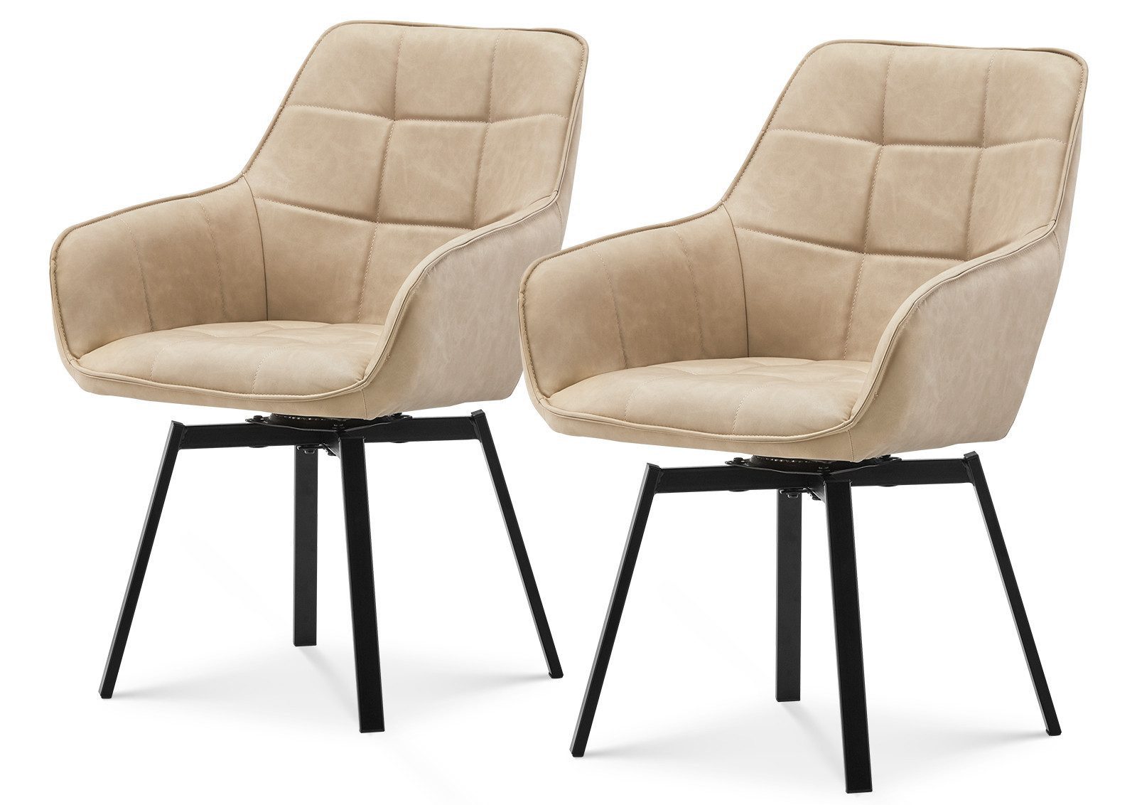 Ofcasa Esszimmerstuhl Kunstlderstuhl (2er Set), Gepolsterter günstig online kaufen