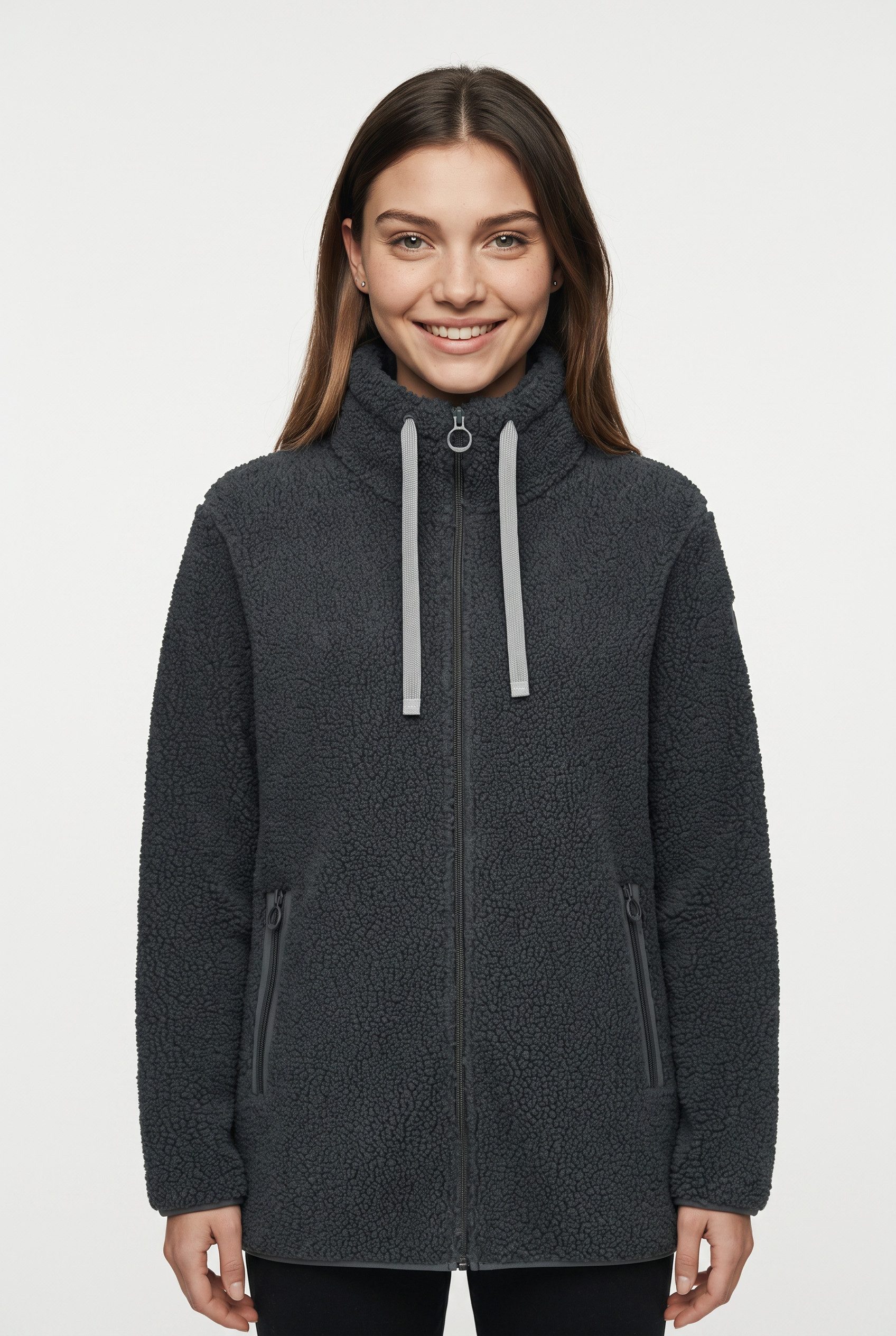 CMP Fleecejacke WOMAN LONG JACKET lange Jackenform, aus Polyester, auch in großen Größen
