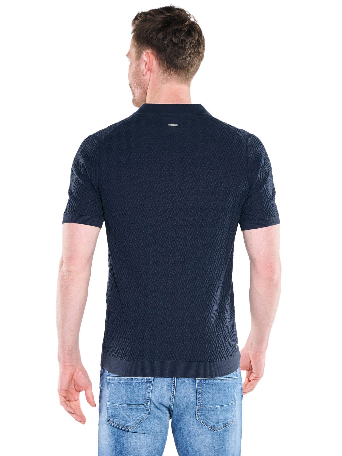 Engbers Poloshirt Herren Strick Polo-Shirt, Saphirblau