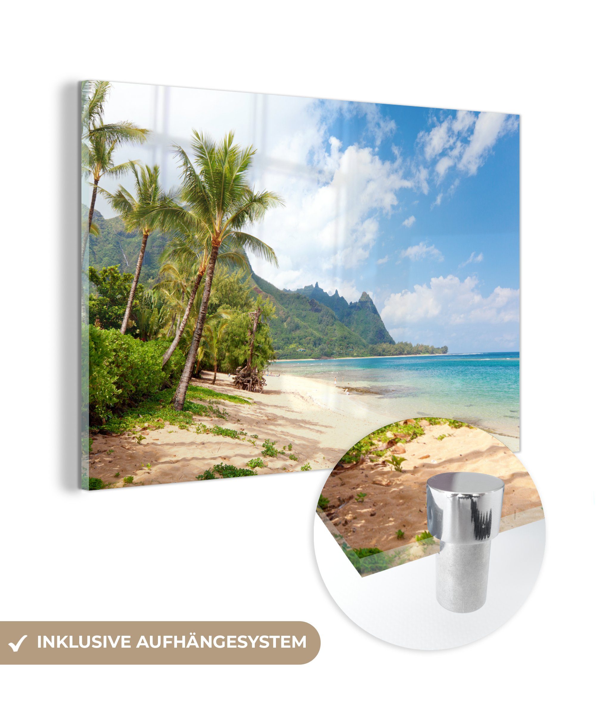 MuchoWow Acrylglasbild Kauai an einem sonnigen Tag, (1 St), Acrylglasbilder Wohnzimmer & Schlafzimmer