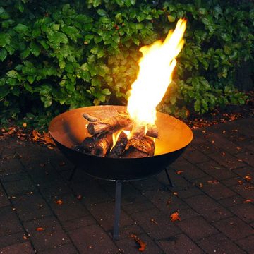 Linoows Feuerschale Feuerstelle, Terrassen Feuer Willy, Gartenfeuer, (Feuerstelle, Gartenfeuer auf Untergestell aus Eisen 60 cm)