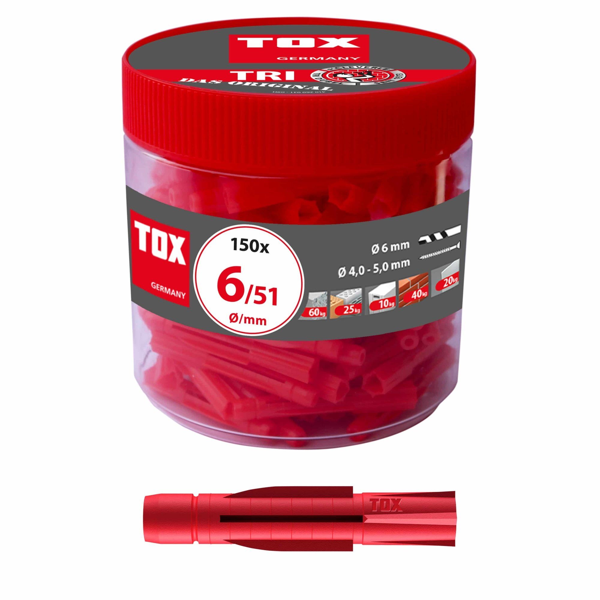 TOX-DÜBEL-TECHNIK Universaldübel, (150-tlg), Allzweckdübel Tri - Das Original aller Allzweckdübel