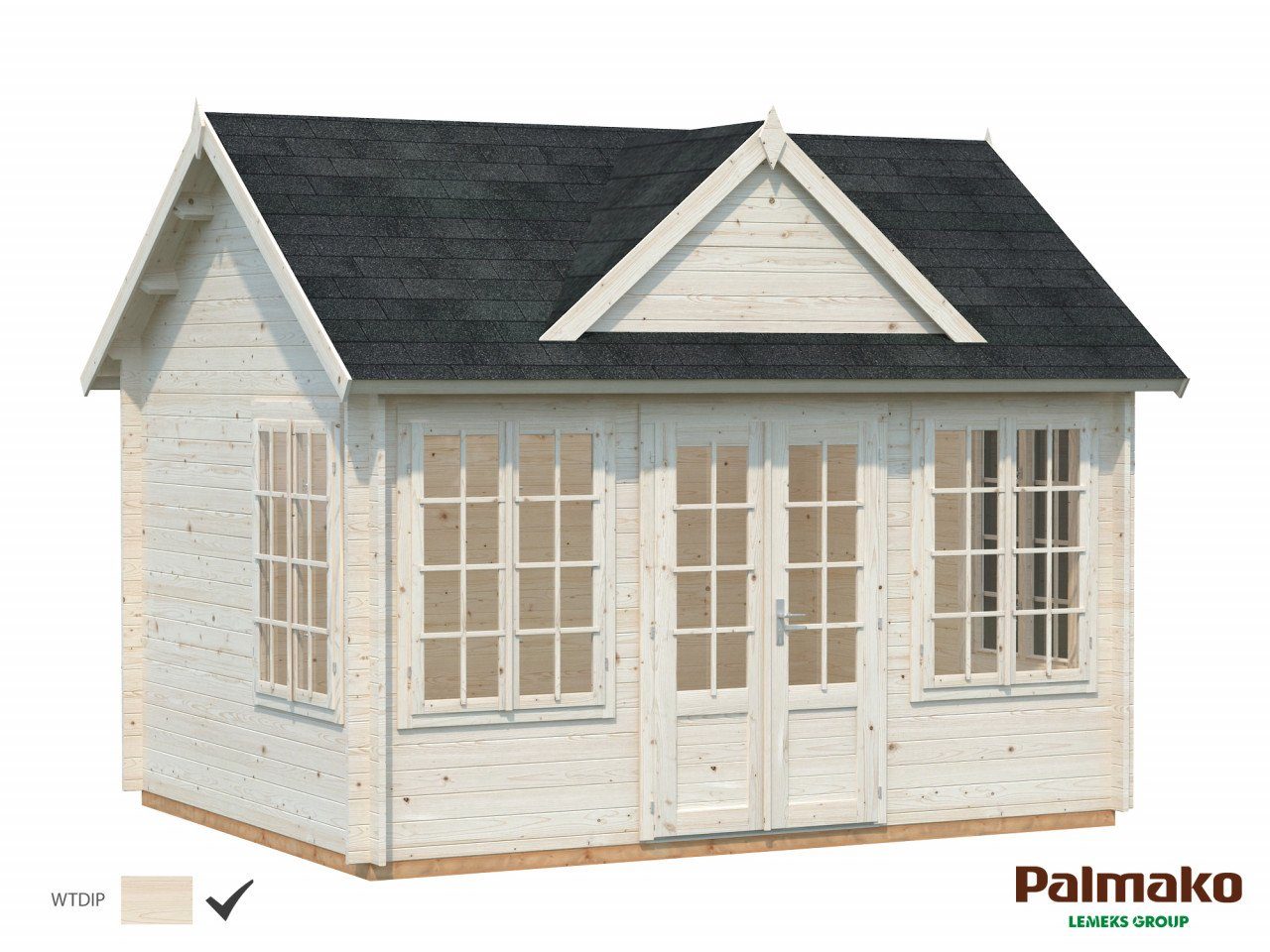 420x320 BxT: Holzhaus Palmako Gartenhaus 11,5 Blockbohlenhaus, cm braun Claudia