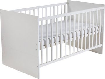 roba® Babymöbel-Set Maren, (Spar-Set, Babybett 70x140 cm & Wickelkommode), schmale Wickelkommode - Gitterbett: umbaubar, höhenverstellbar