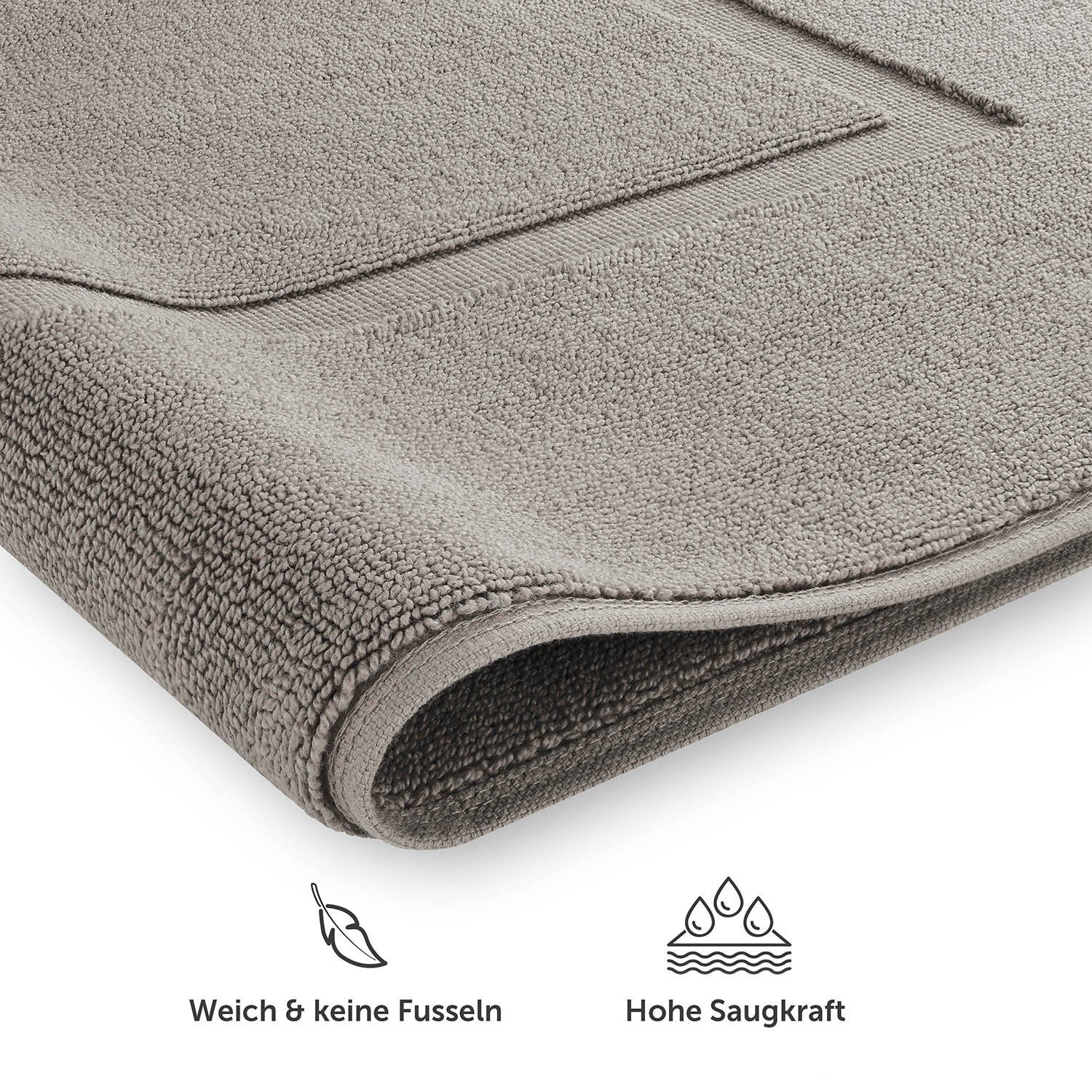 Blumtal Badematte Premium Badezimmerteppich Terry - schnell trocknend & strapazierfähig, Oeko-Tex zertifiziert, 100% Baumwolle, 50x80 cm, Baumwolle, Rechteckig, – Bild 4 von 5