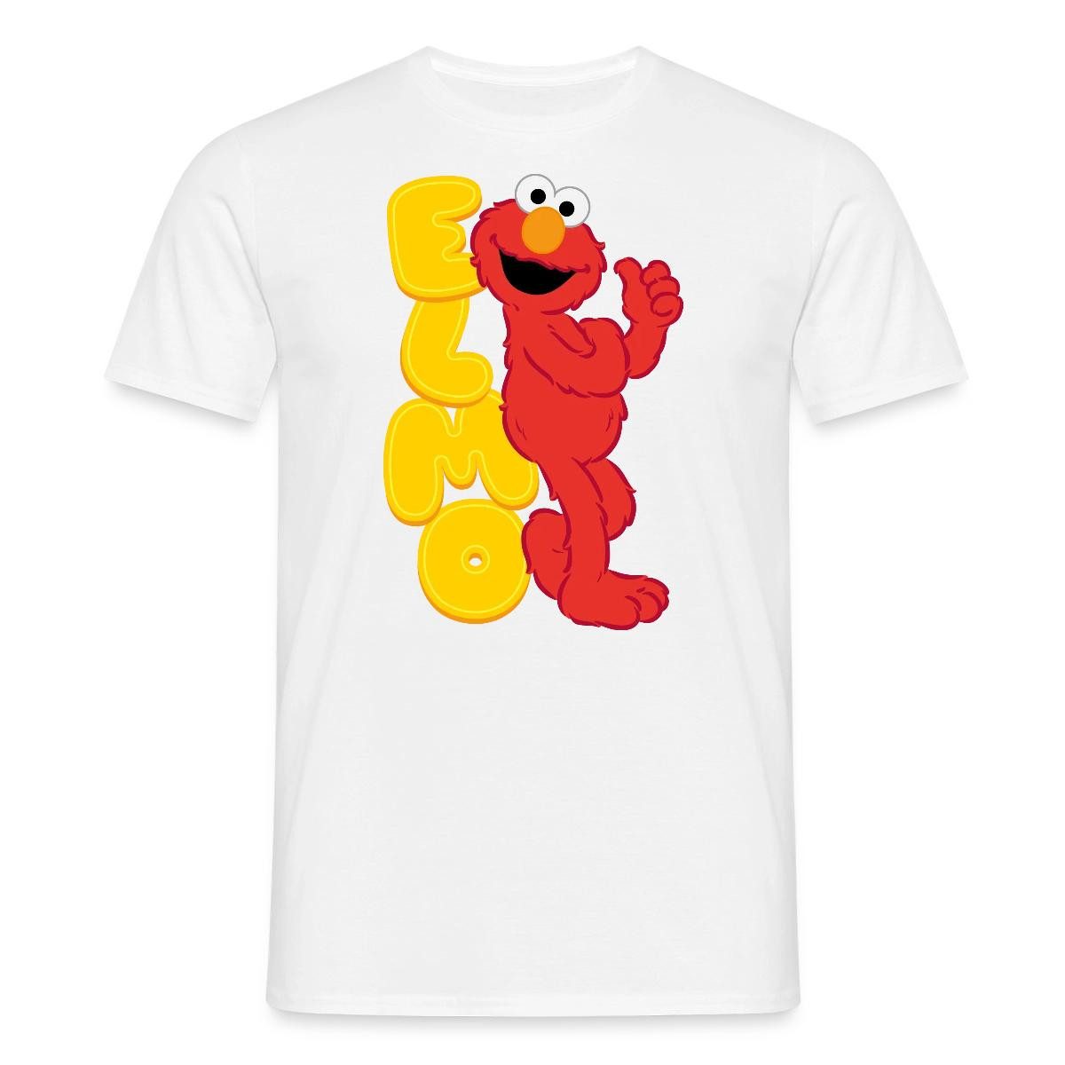 Spreadshirt T-Shirt Sesamstraße Elmo Mit Schriftzug Männer T-Shirt (1-tlg)