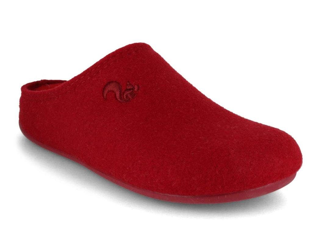 thies Damen Filzpantoffel, burdeos-granate, hausschuhe, recycling, pet, warm Hausschuh vegan