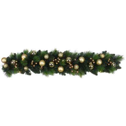 näve LED Dekoobjekt Noel, Weihnachtsdeko, Länge ca. 100 cm, Timerfunktion, LED fest integriert, Warmweiß, Weihnachtsranke mit Kugeln und Beeren, Batteriebetrieb