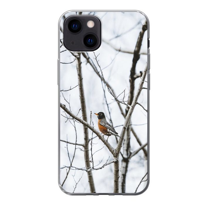 MuchoWow Handyhülle Vogel in den Bäumen Handyhülle Apple iPhone 13 Mini Smartphone-Bumper Print Handy