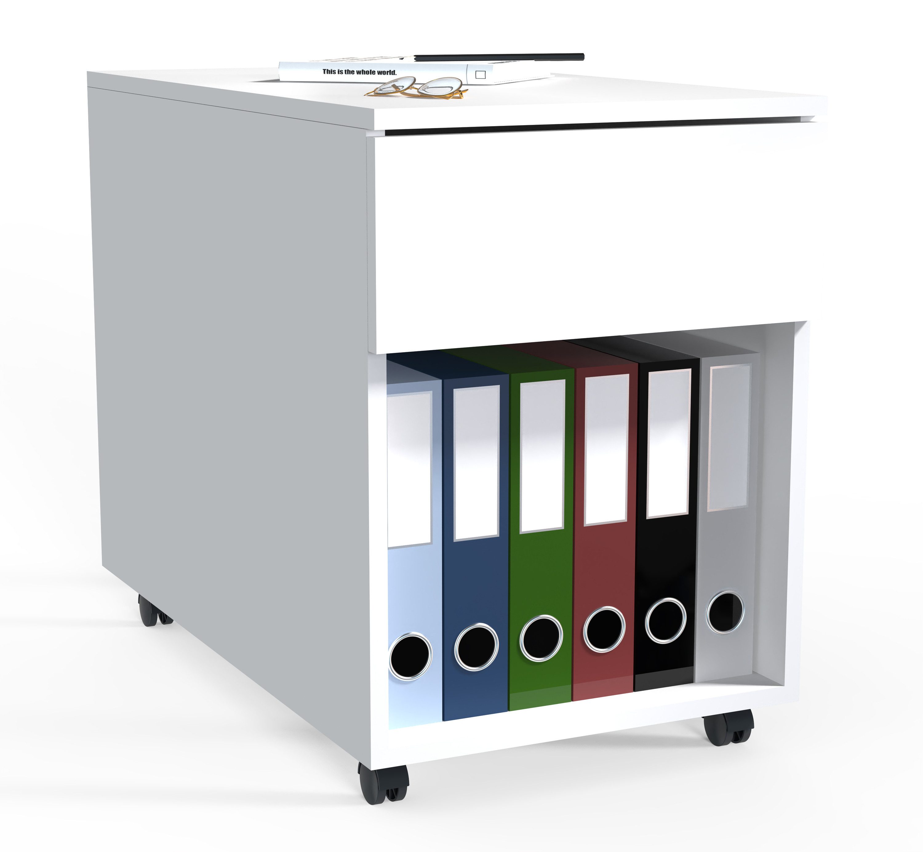 VCM Rollcontainer Büroschrank Dalosa H. 55 x B. 39 x T. 70 cm, Beistellcontainer mit Schubladen, Bürocontainer