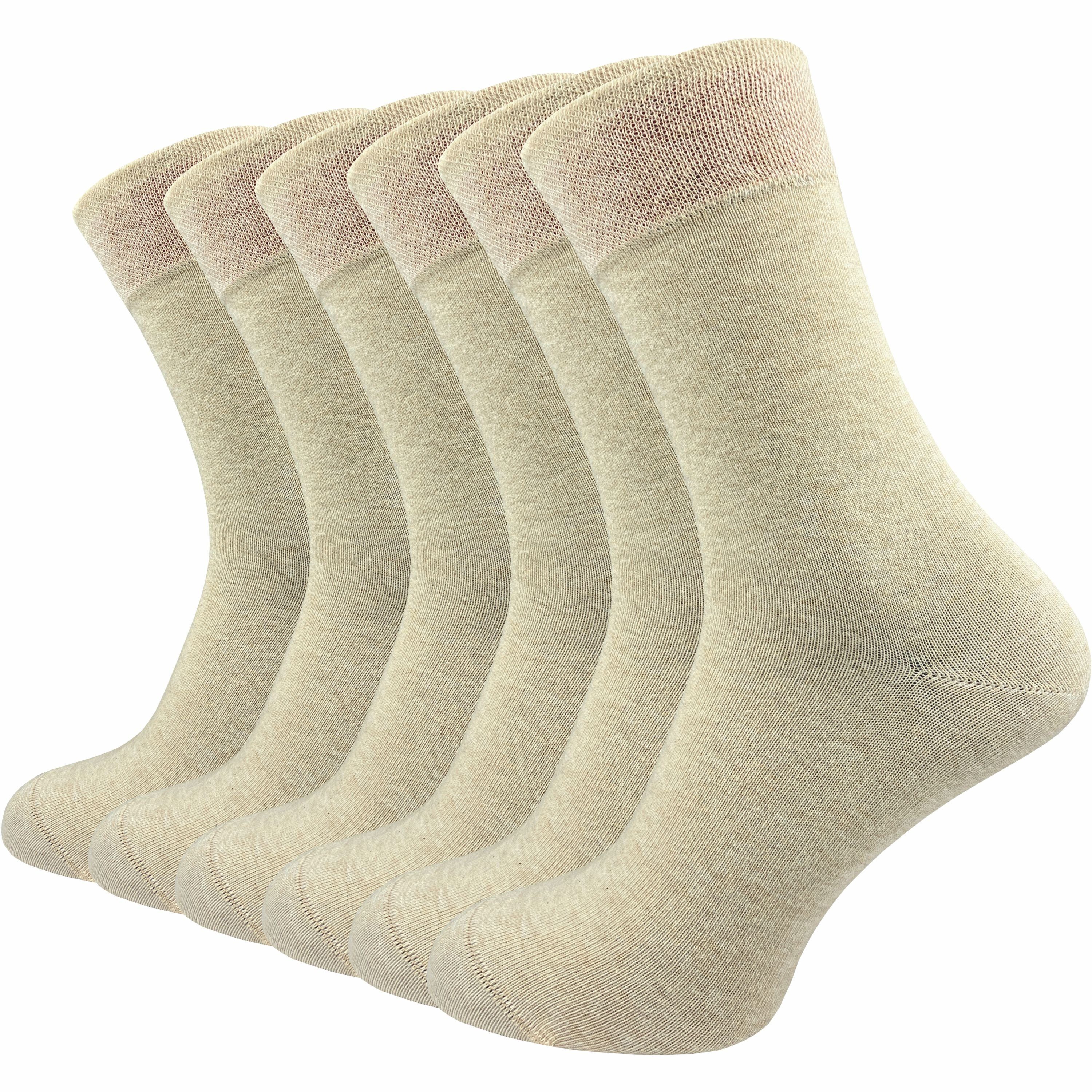 GAWILO Socken für Damen & Paar) gekämmter Komfortbund grau Herren - doppelt aus - Naht blau ohne & schwarz, (6 Premium hochwertiger, drückende beige Baumwolle