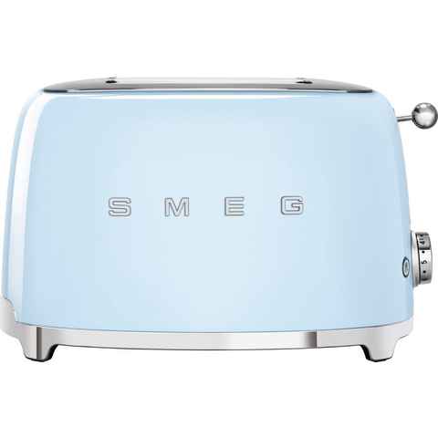 Smeg Toaster TSF01PBEU, 2 kurze Schlitze, für 2 Scheiben, 950 W