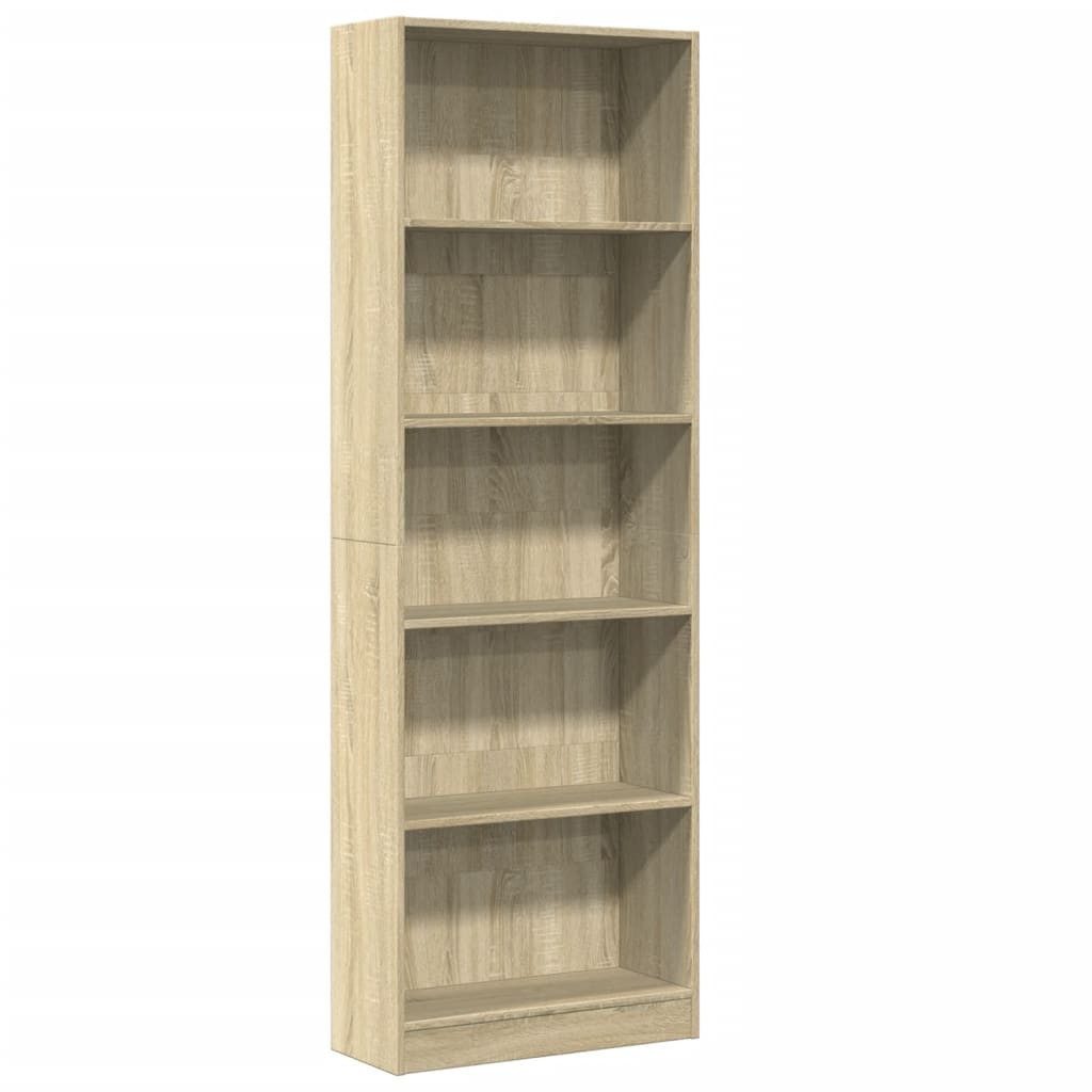 vidaXL Bücherregal Bücherregal Sonoma-Eiche 60x24x176 cm Holzwerkstoff, 1-tlg.