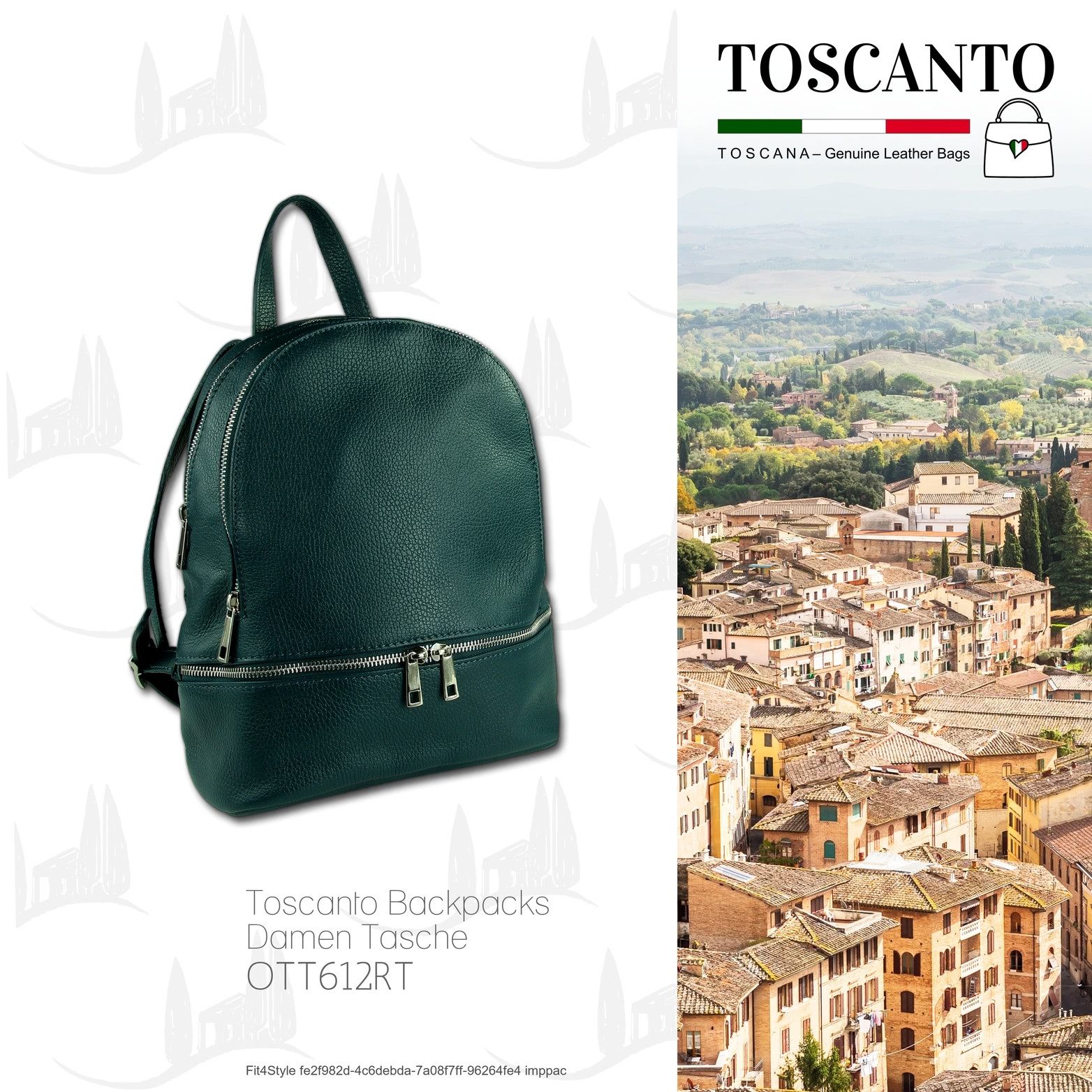 Toscanto Cityrucksack Toscanto Cityrucksack Freizeit (Cityrucksack), Damen Tasche Echtes Leder türkis, Made-In Italy