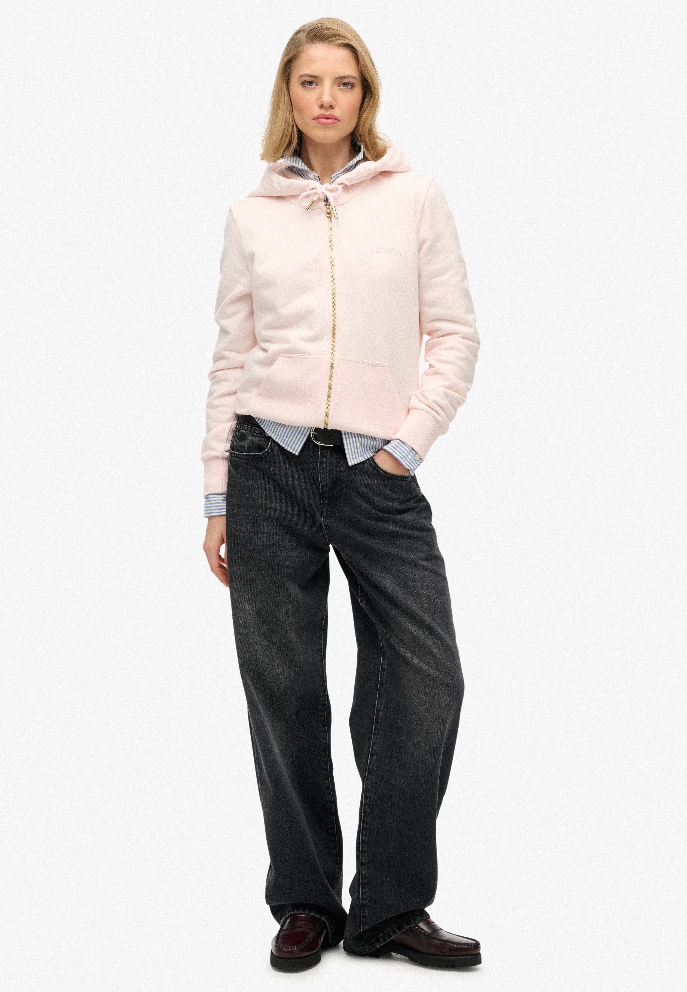 Superdry Kapuzensweatjacke ESSENTIAL LOGO ZIPHOOD HB Baumwollmischung, Relaxed Fit, mit Reißverschluss – Bild 5 von 5
