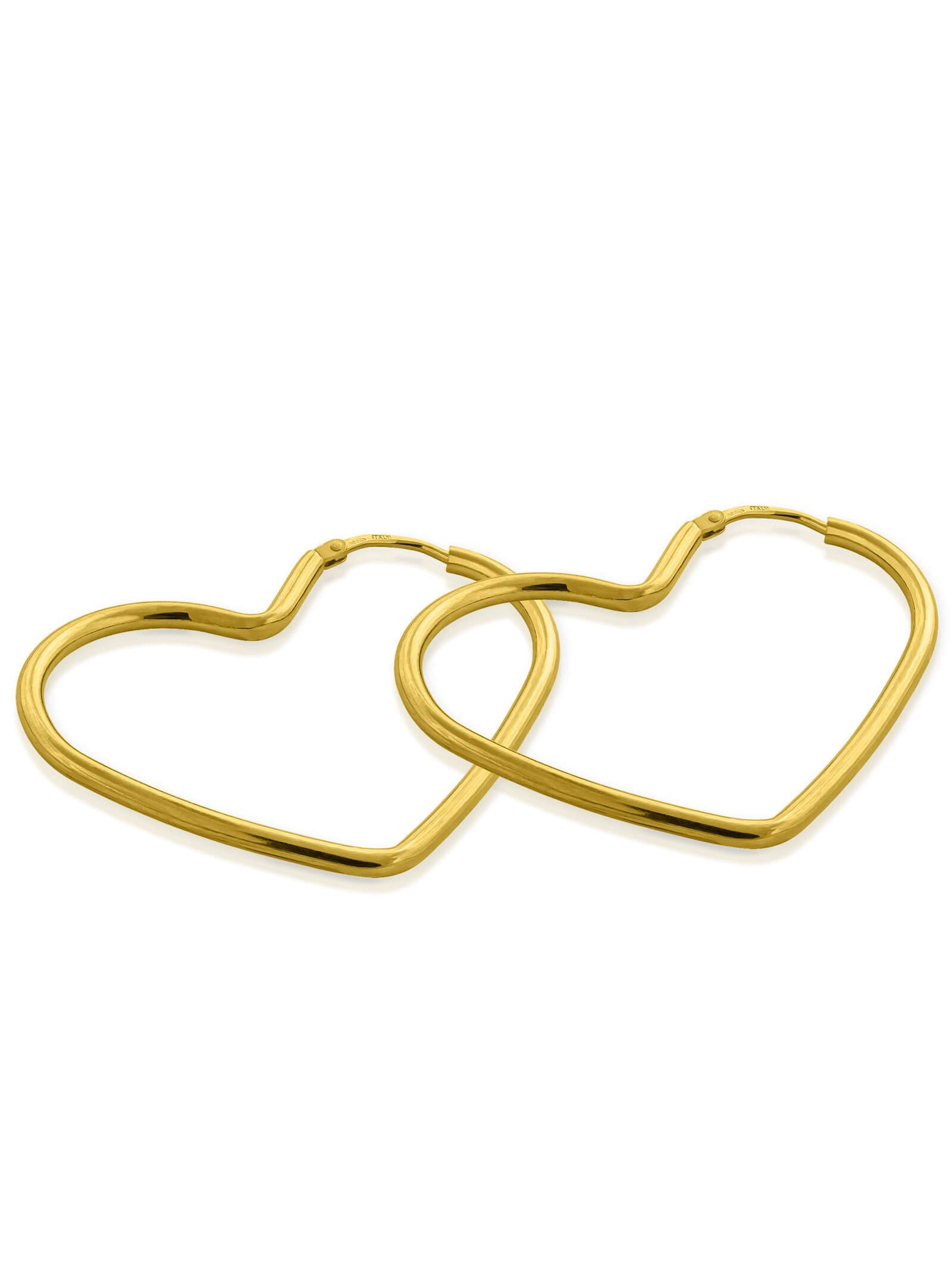 modabilé Paar Creolen Creolen in Herz-Form 3,8cm, Damen Ohrringe 38mm herzf günstig online kaufen