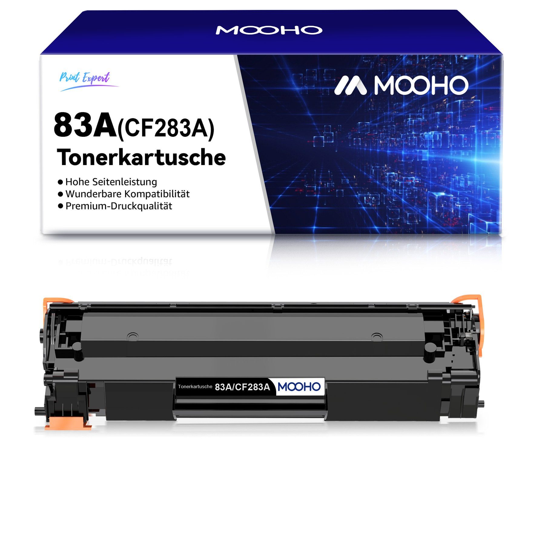 MOOHO Tonerkartusche für HP 83A CF283A 283A CF283 A 1-St LaserJet Pro MFP, (1-St)
