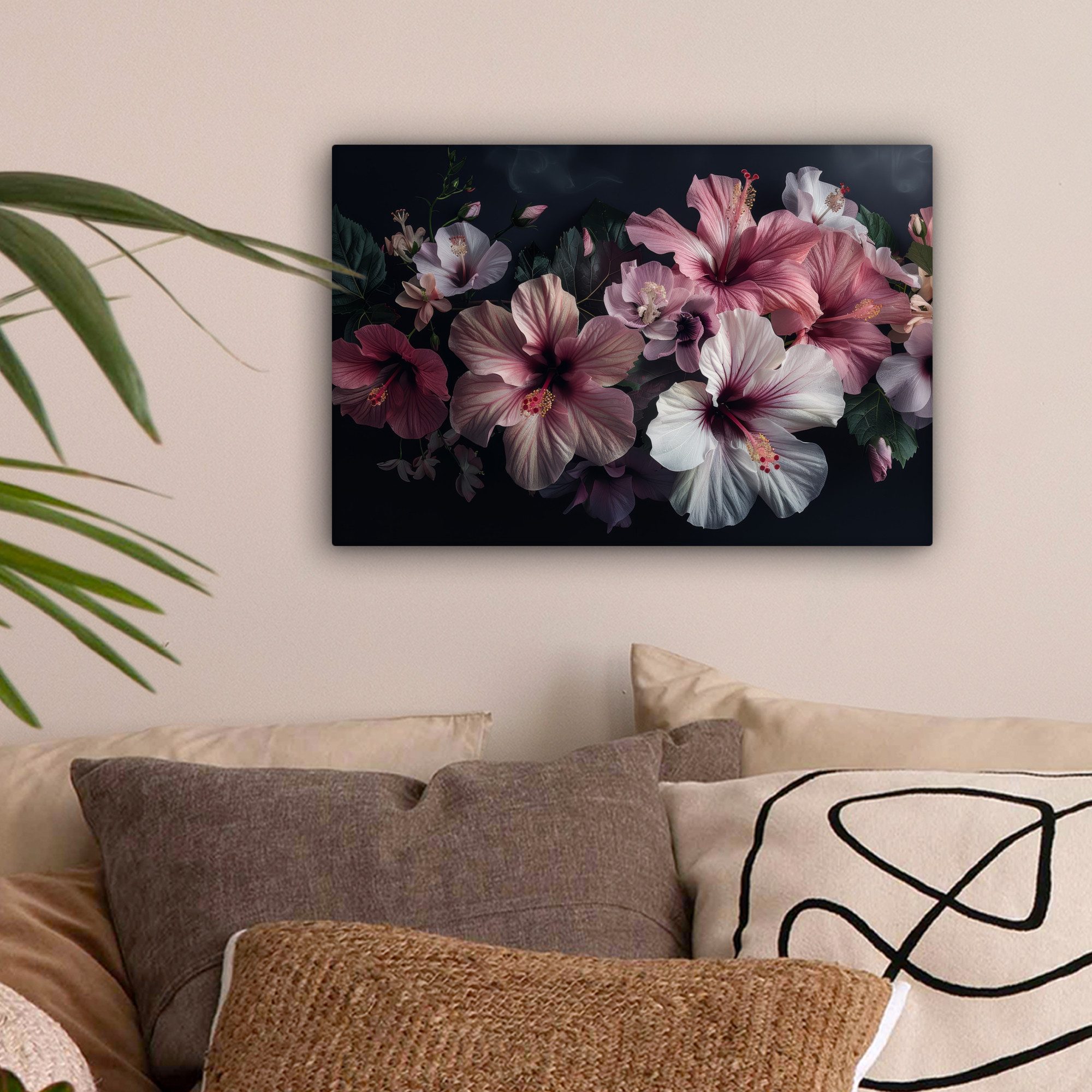 OneMillionCanvasses® Leinwandbild Blumen - Hibiskus - Rosa - Modern, Fotodr günstig online kaufen
