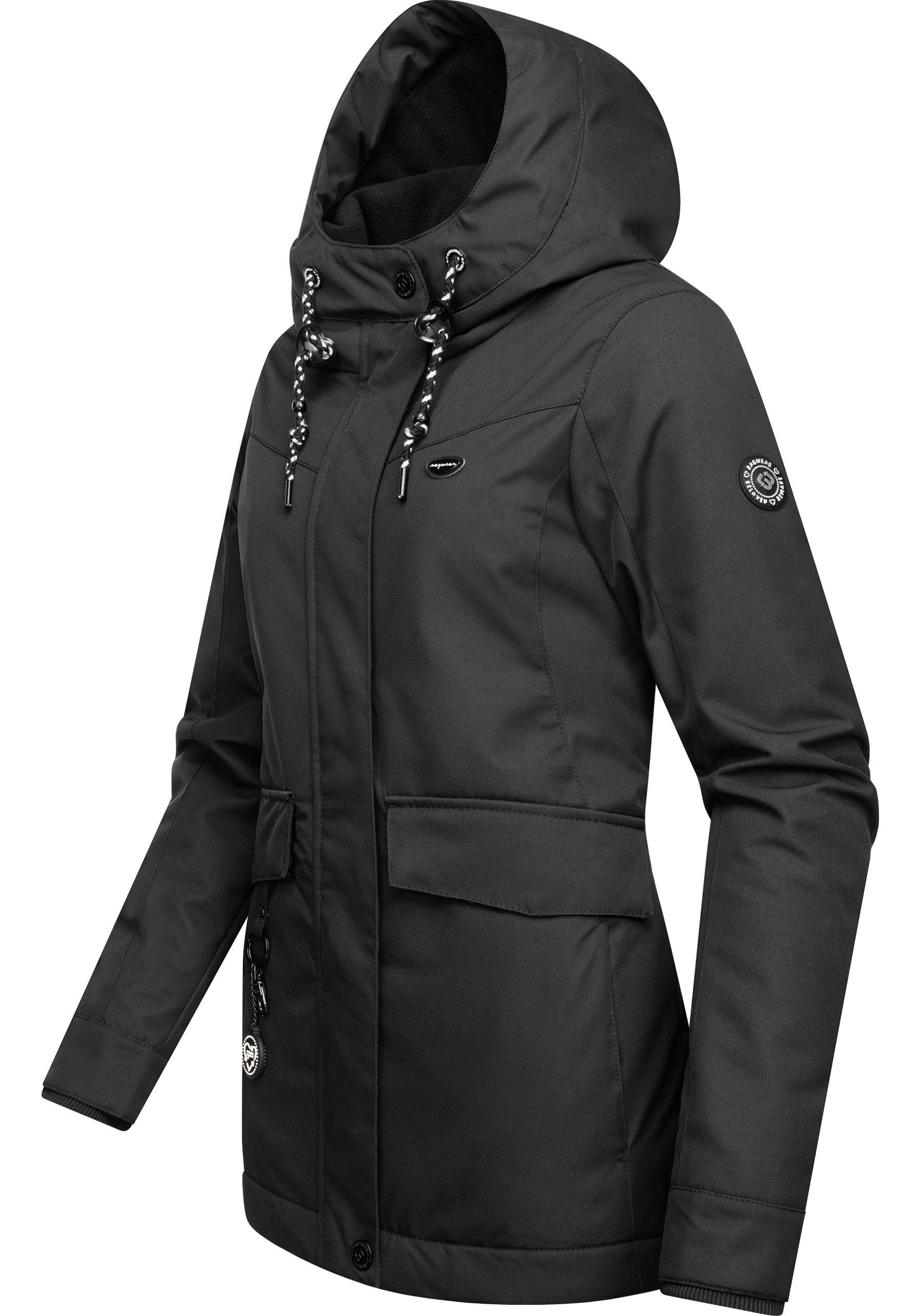 aus gefütterte Materialien Remake Jazmin Ragwear Intl. recycelten II dark Winterjacke Outdoorjacke