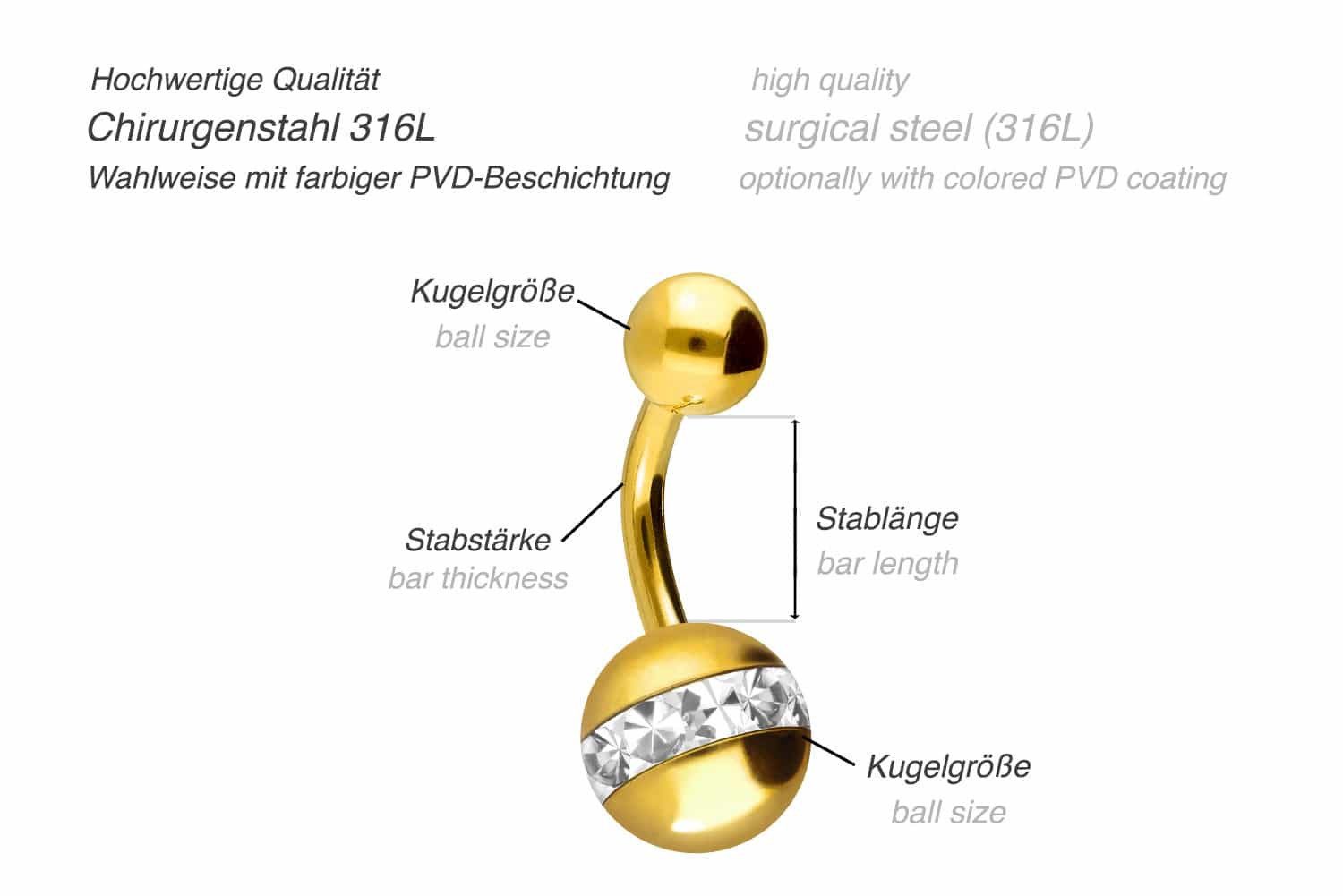 PIERCINGLINE Bauchnabelpiercing Chirurgenstahl Bananabell EPOXY-RING- + günstig online kaufen