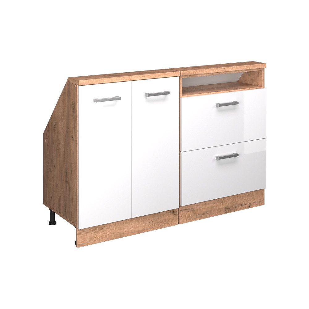 Vicco Unterschrank R-Line, Weiß Hochglanz/Goldkraft Eiche, günstig online kaufen
