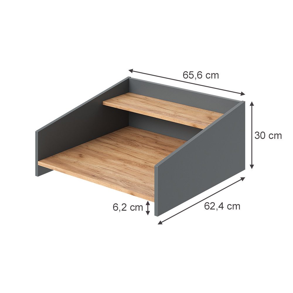 Vicco Waschmaschinenumbauschrank Viktor, Goldkraft Eiche/Anthrazit, 65.6 x 30 cm (1-St) – Bild 3 von 5