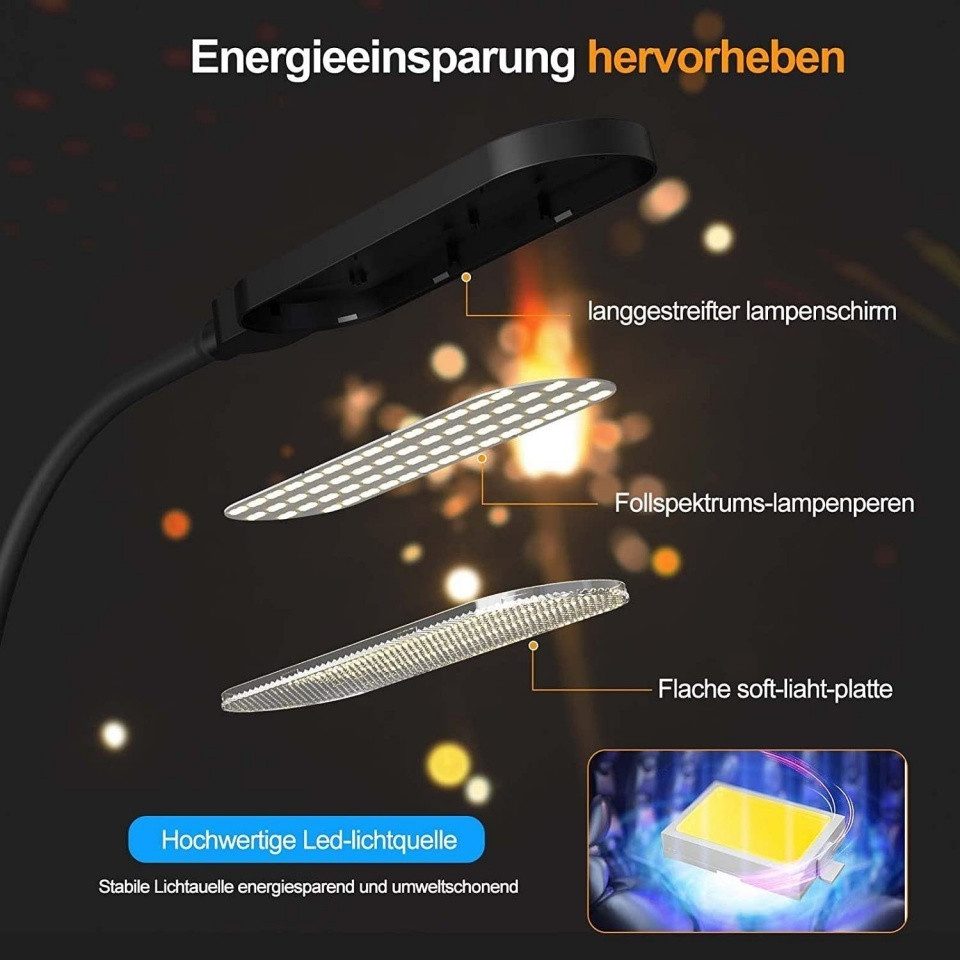 Welikera Schreibtischlampe 116 LEDs Klemmlampe,5 Farbtemperaturen,9 günstig online kaufen