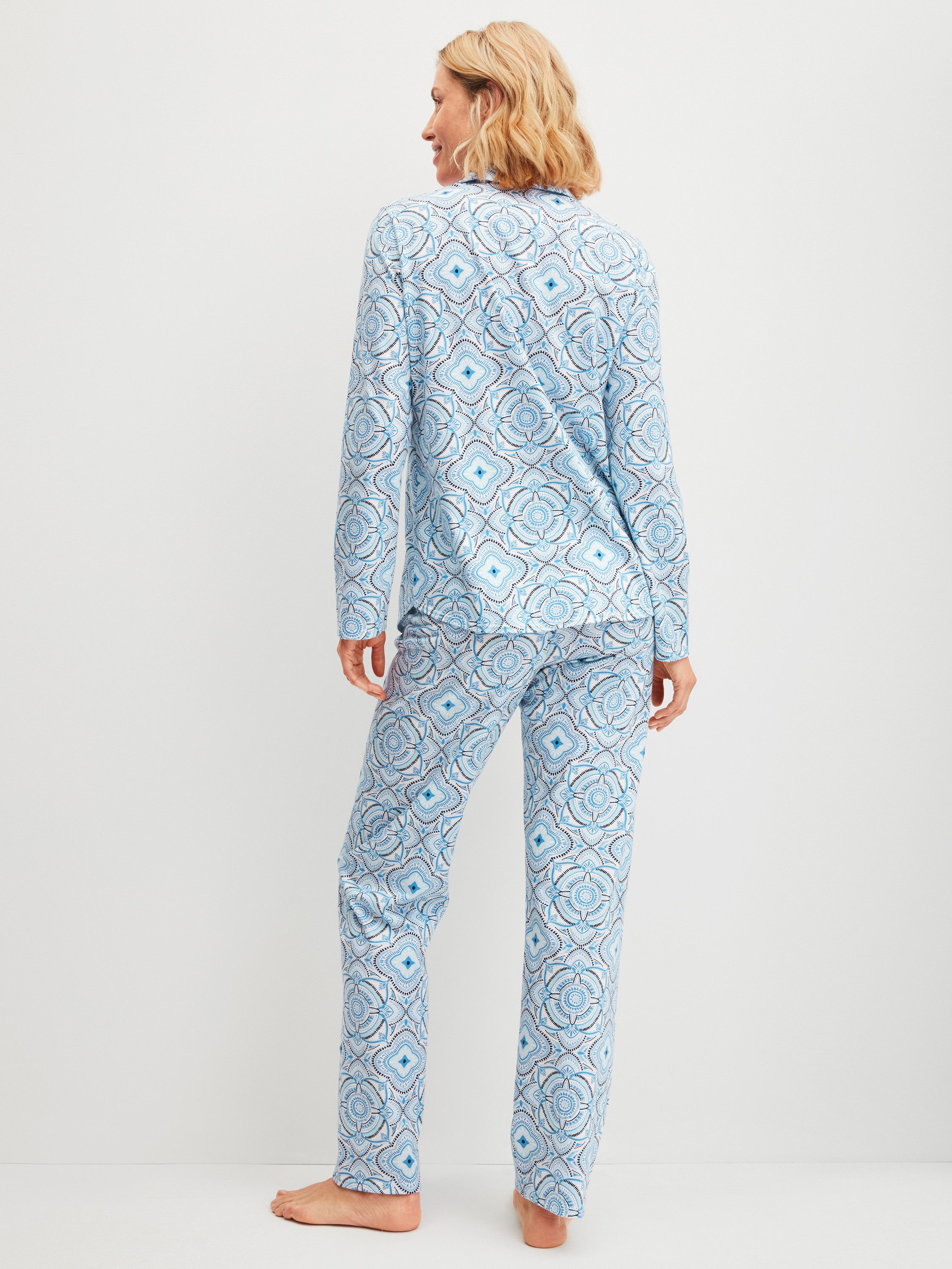 CALIDA Pyjama Cotton Special Damen (2 tlg) durchgeknöpft, weich und glatt mit Reverskragen – Bild 3 von 5