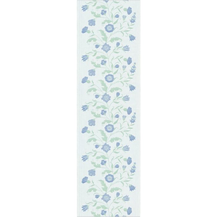 Ekelund Tischläufer Tischläufer Blå Blom 35x120 cm 100% Baumwolle Pixel gewebt (6-farbig)