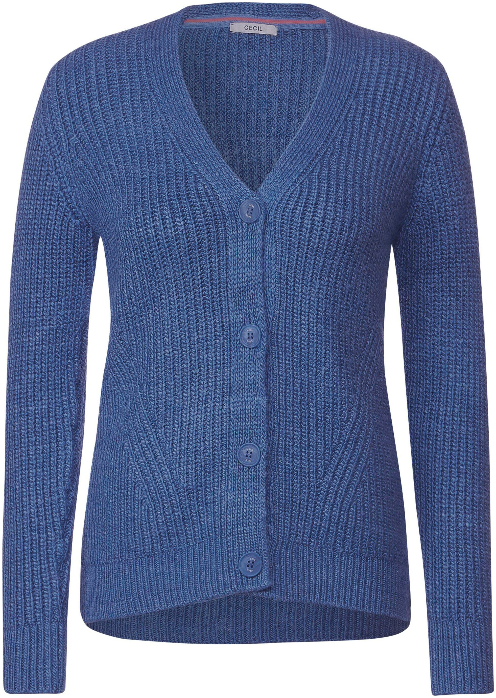 Cecil Strickjacke gestricktem dynamic mit V-Ausschnitt blue