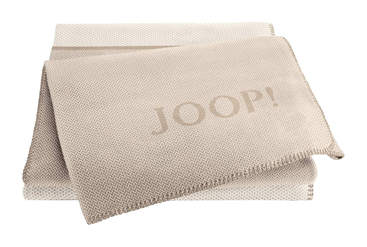 Wohndecke Limit, 150 x 200 cm, Beige, Rauchfarben, JOOP!, mit Zierstich, Made in Germany