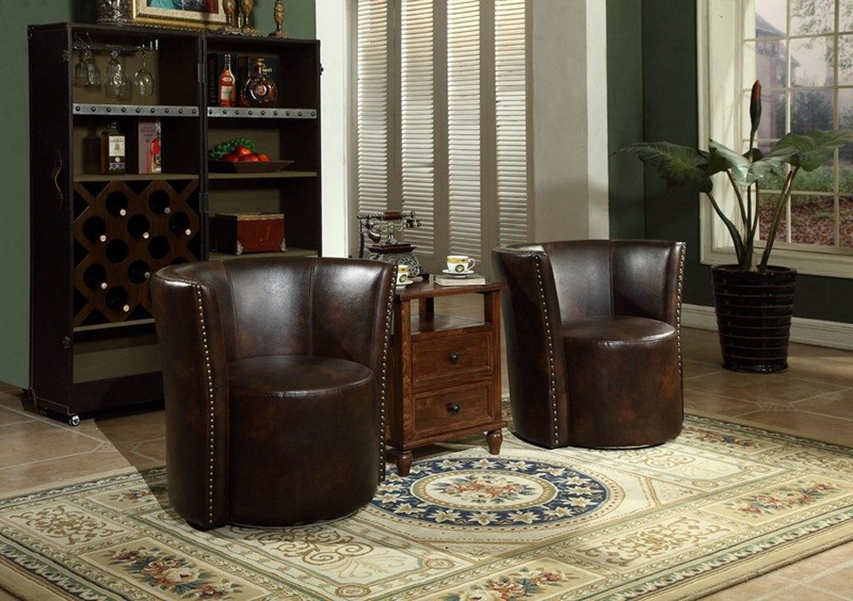 Xlmoebel Relaxsessel Chesterfield Loungesessel Cocktailsessel mit Fussteil (Loungesessel), Made in Europa