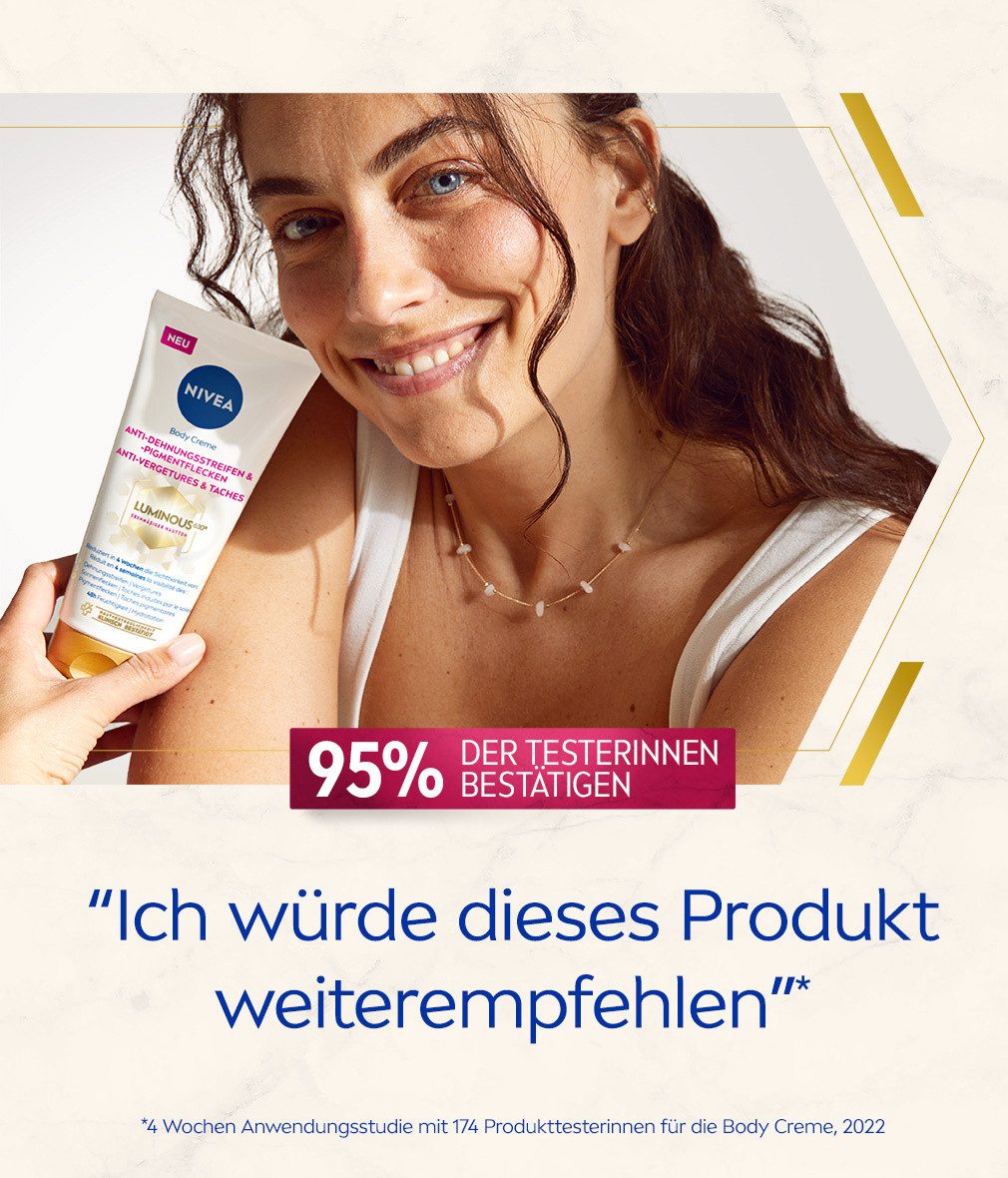 Nivea Körpercreme Anti-Dehnungsstreifen + Pigmentflecken LUMINOUS630® 2 x 200ml Packung, 2-tlg., Luminous630®