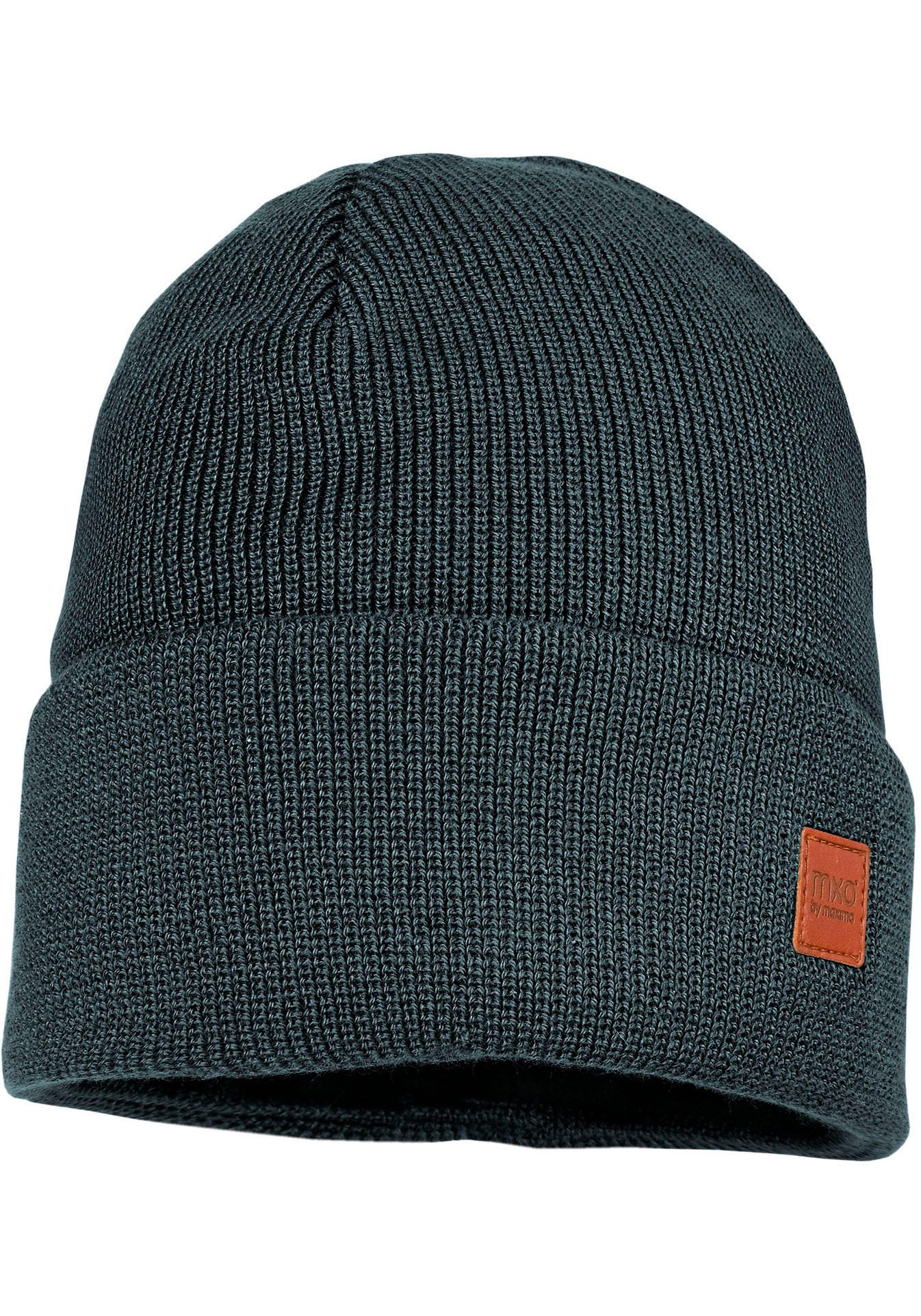 MAXIMO Beanie Strick, breiter Umschlag, gefüttert, wärmend, weich, unifarben