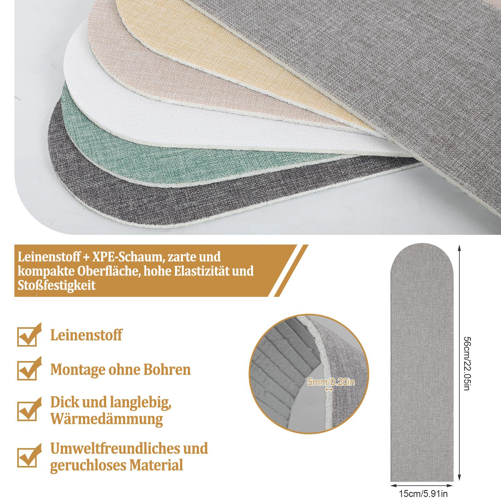 Minicloss 3D Wandpaneel 6 Stück 3D Wandpaneel, selbstklebende Kinder-Stoßsc günstig online kaufen