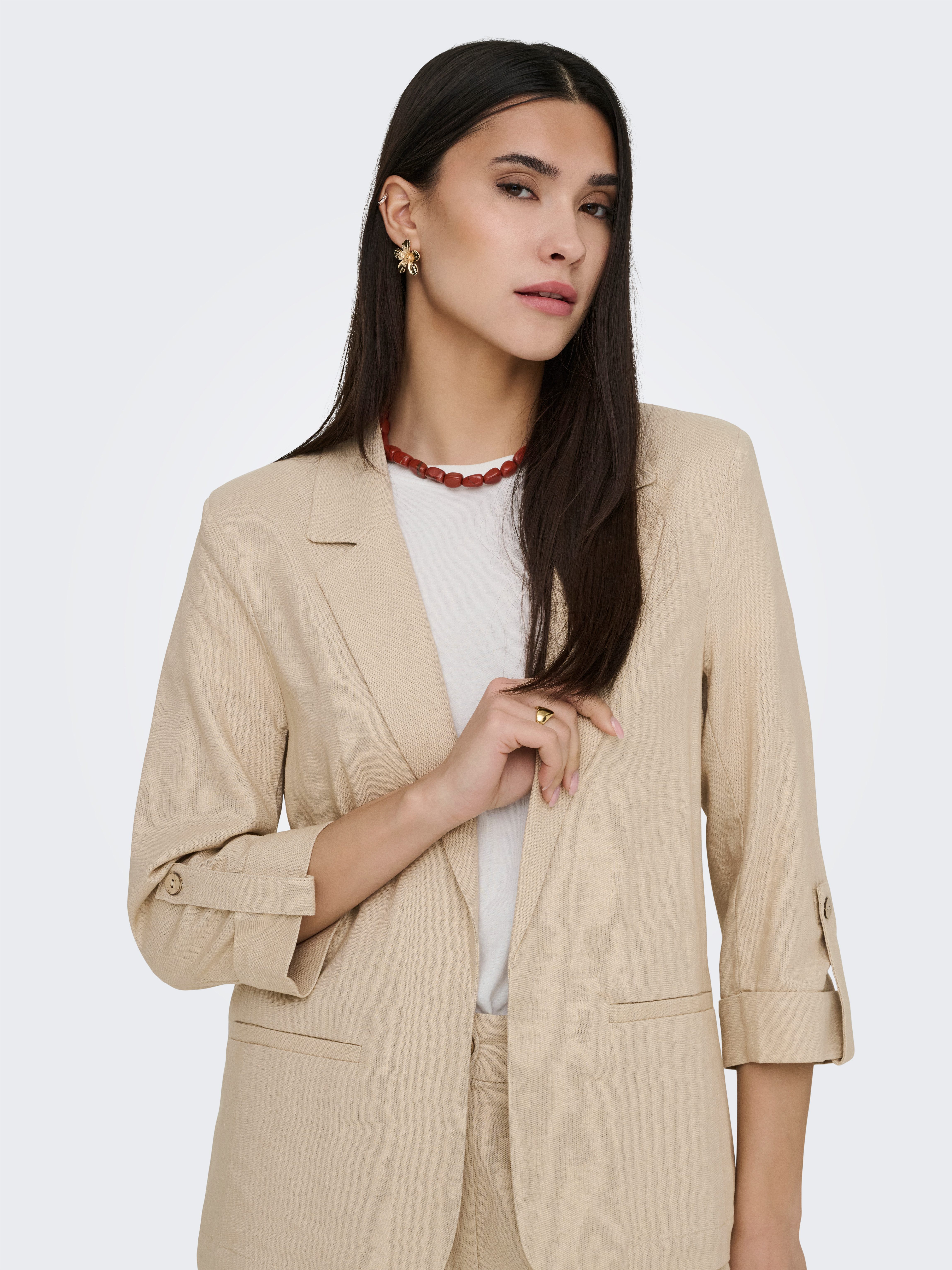ONLY Kurzblazer ONLGOA 3/4 UNLINE LINEN BL BLAZER CC TLR mit Leinen