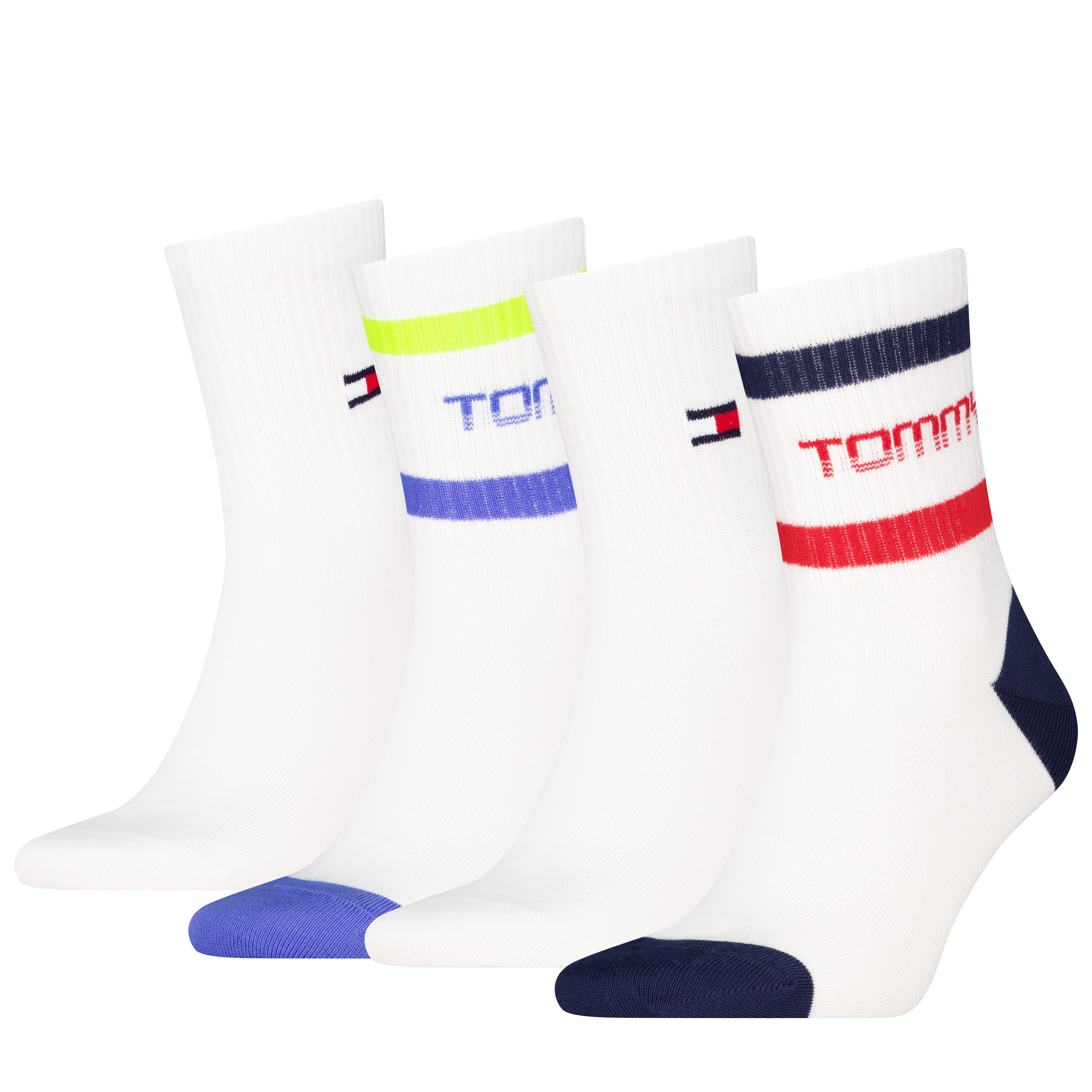 Tommy Hilfiger Kurzsocken TH UNI TJ SHORT SOCK 4P STRIPE ECOM (4 Paar)