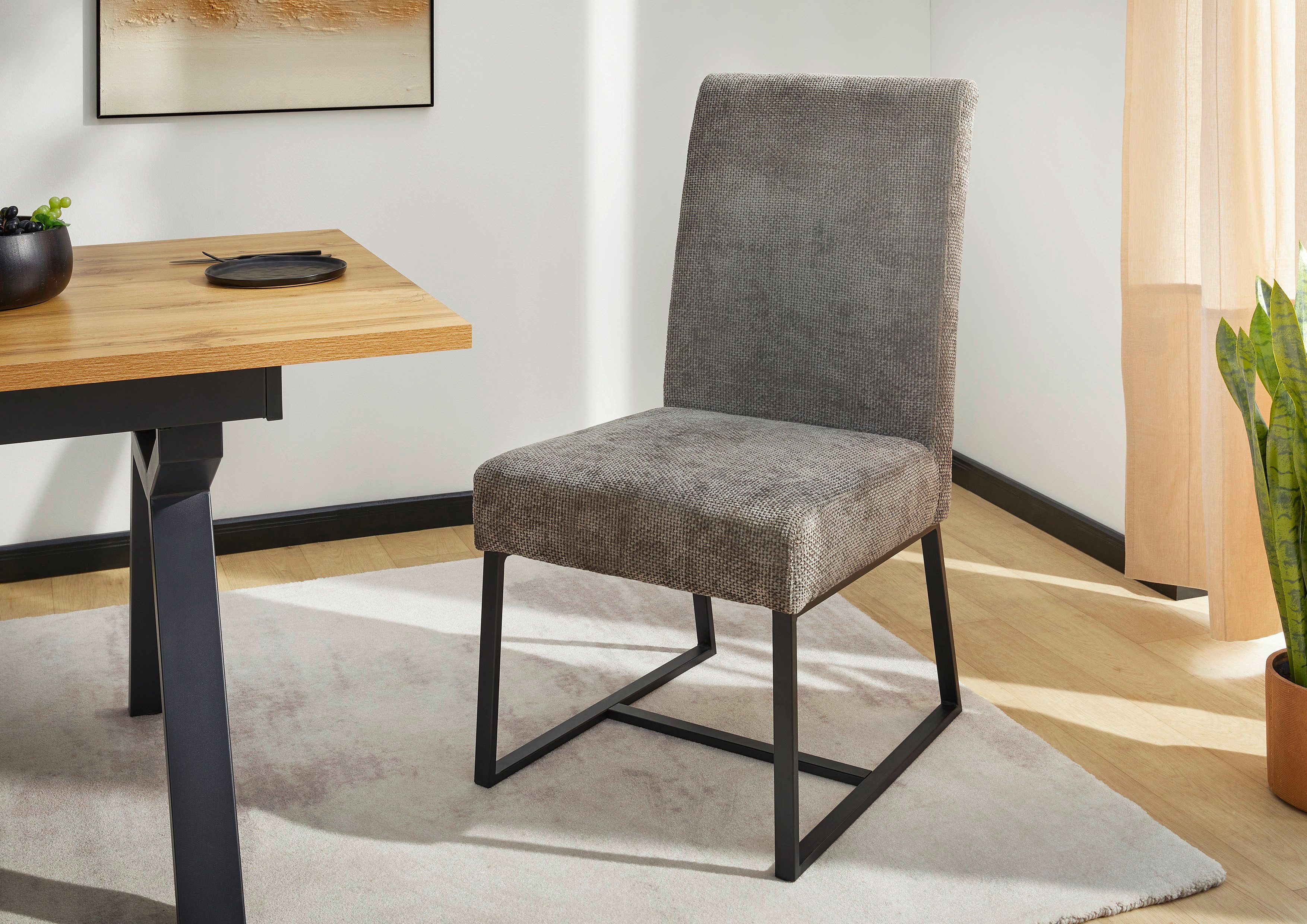 Jockenhöfer Gruppe Kufenstuhl Goliath (Set, 2 St), 4-Fuss-Kufen-Stuhl, bis zu 200 kg belastbar, Taschenfederkern