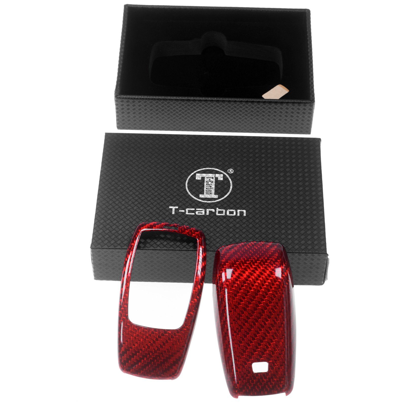 T-Carbon Schlüsseltasche Auto Schlüssel Carbon Schutz Hülle Rot, Mercedes Benz W213 S213 C238 A238 W238 W222 KEYLESS SMARTKEY