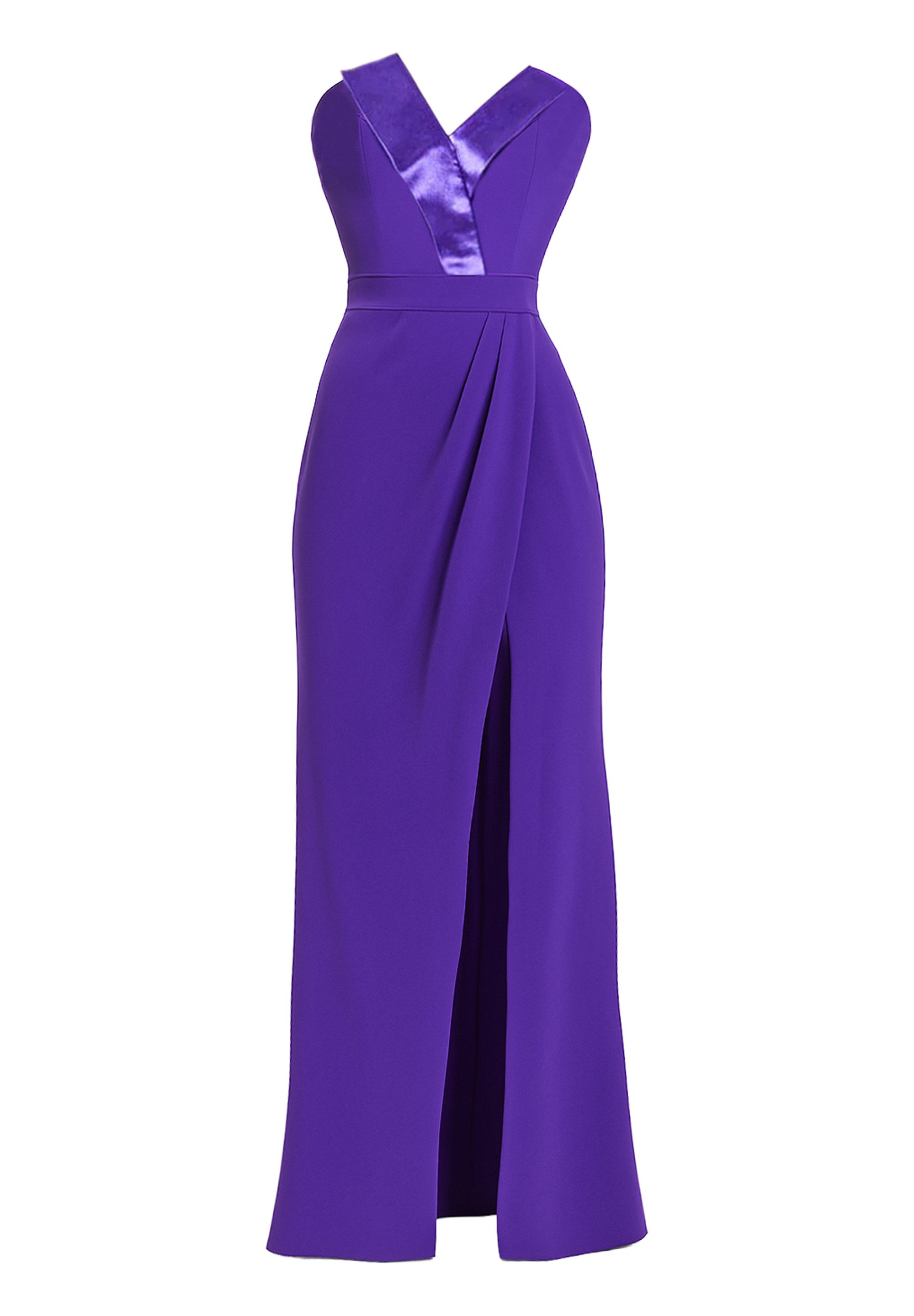 Goddiva Maxikleid Satin & Scuba Maxi With Thigh Split langes Kleid günstig online kaufen
